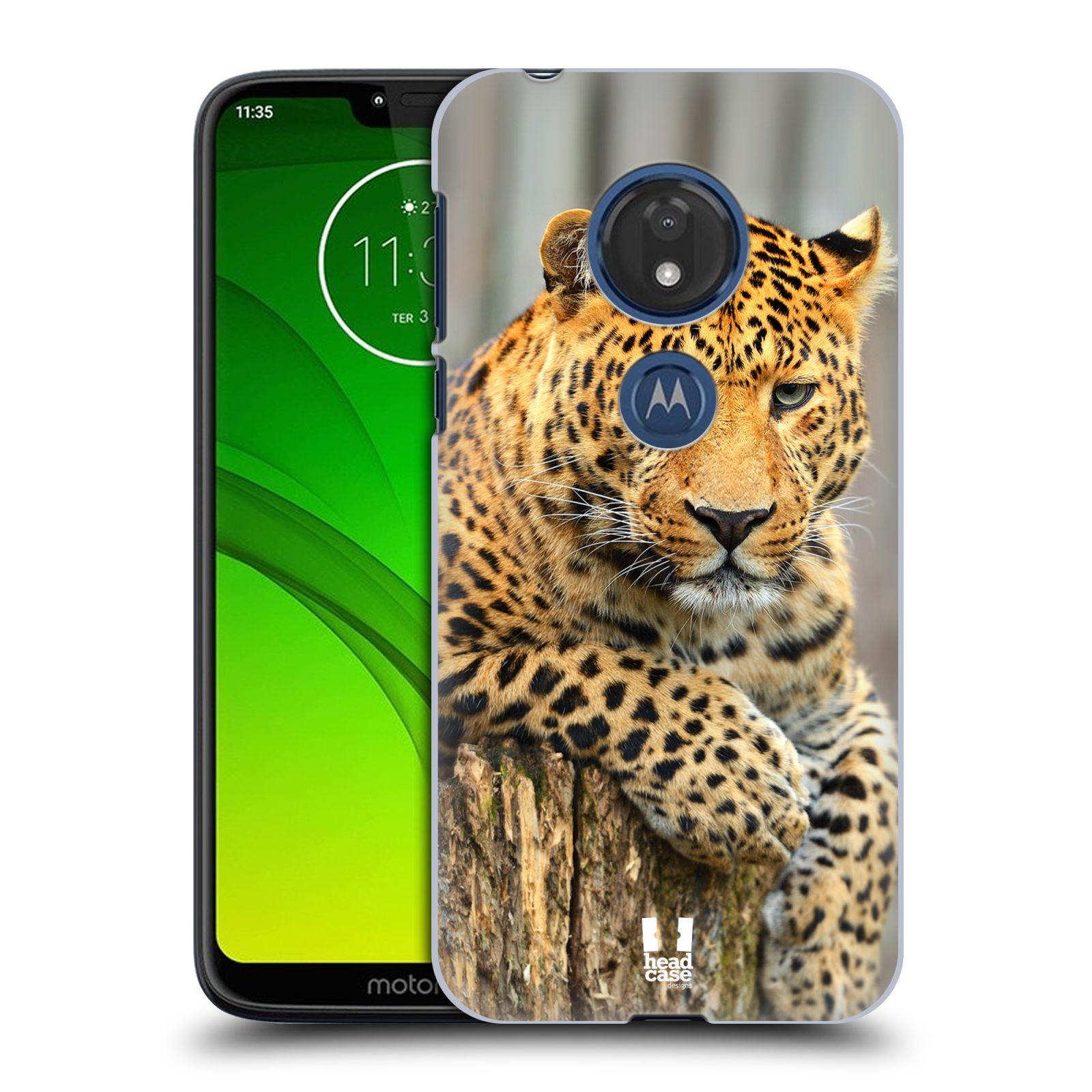 Pouzdro na mobil Motorola Moto G7 Play vzor Divočina, Divoký život a zvířata foto LEOPARD PORTRÉT
