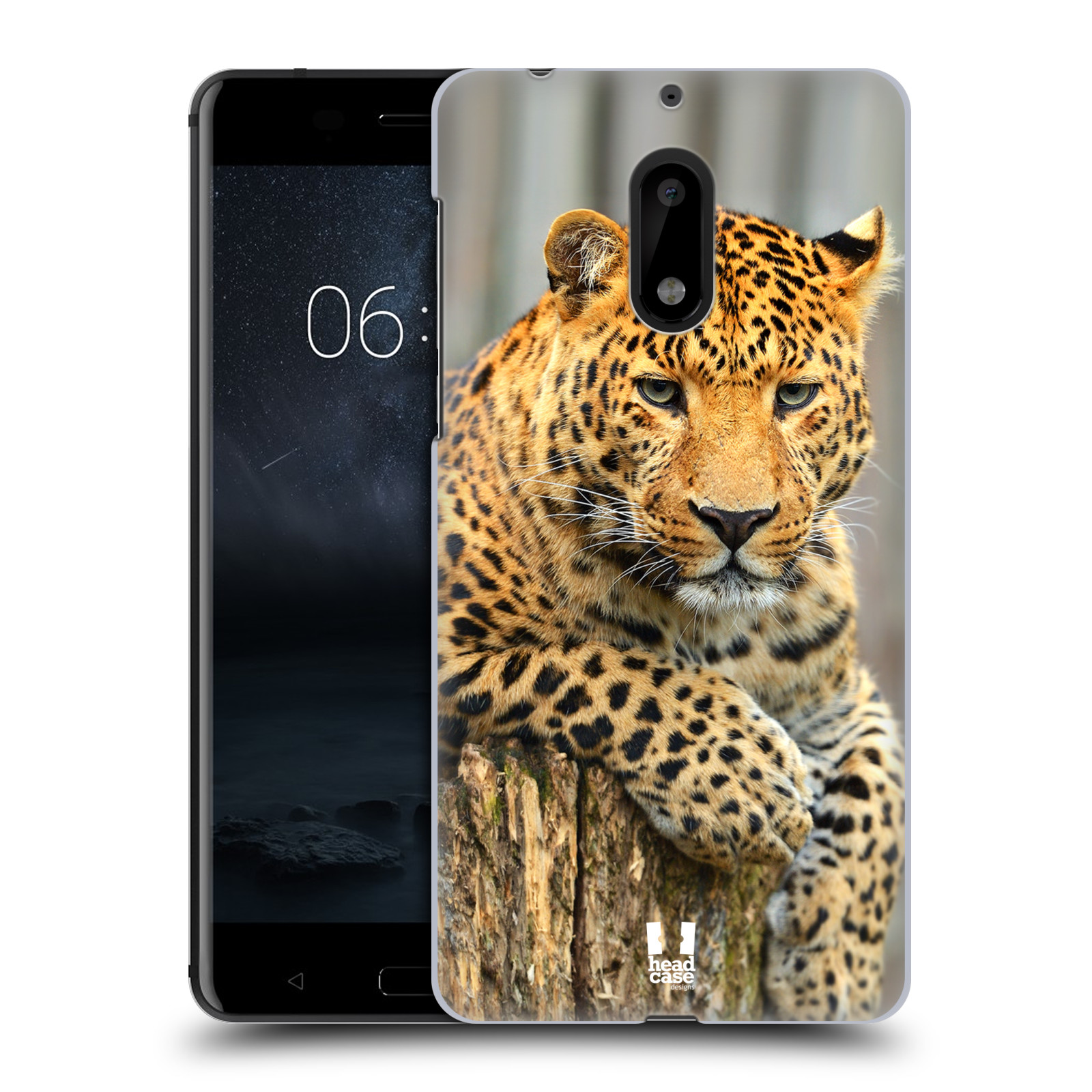 HEAD CASE plastový obal na mobil Nokia 6 vzor Divočina, Divoký život a zvířata foto LEOPARD PORTRÉT