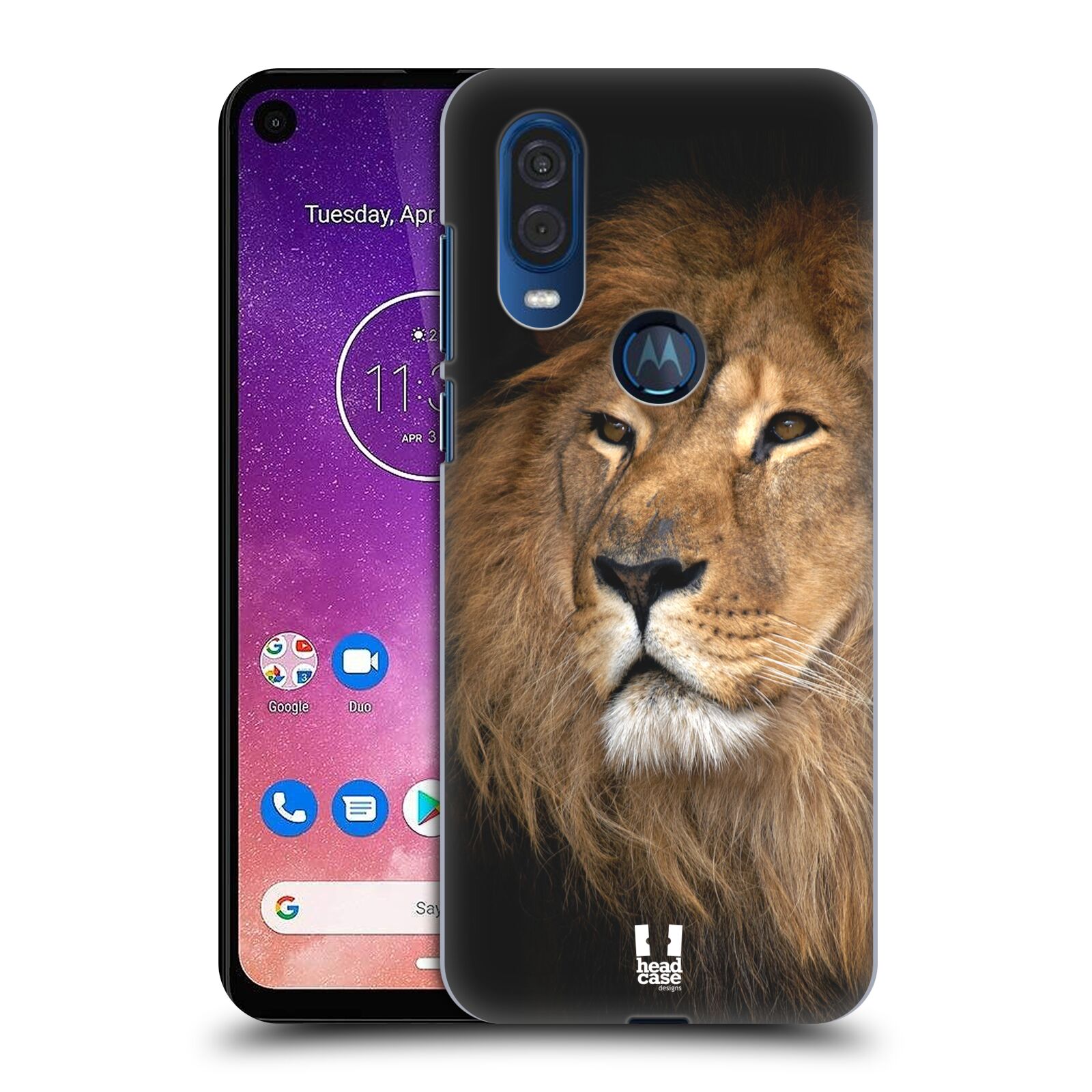 Zadní obal pro mobil Motorola One Vision - HEAD CASE - Svět zvířat král zvířat Lev