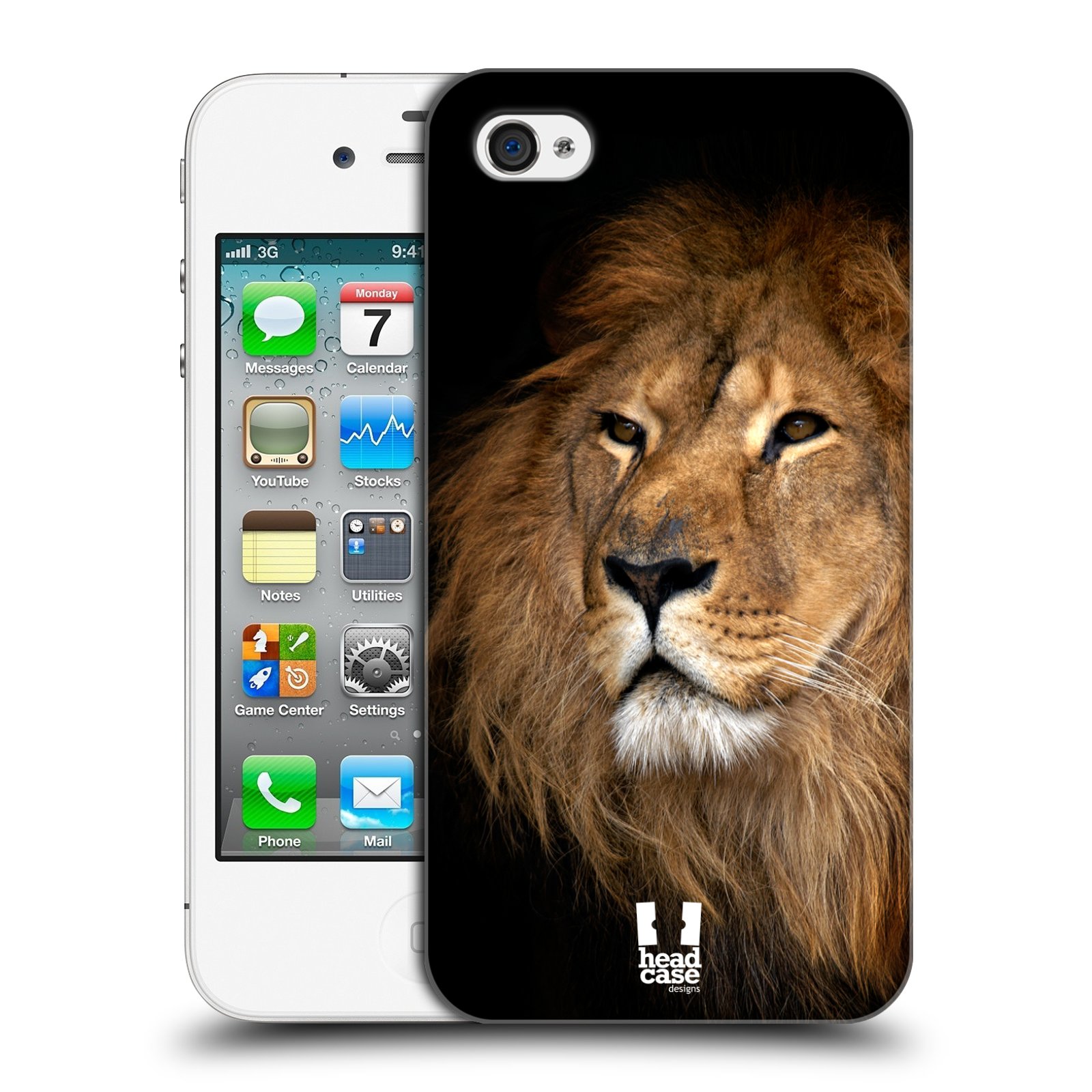 Zadní obal pro mobil Apple Iphone 4/4S - HEAD CASE - Svět zvířat král zvířat Lev