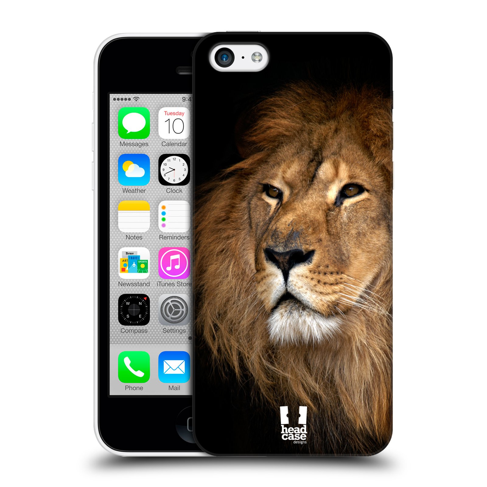 Zadní obal pro mobil Apple Iphone 5C - HEAD CASE - Svět zvířat král zvířat Lev