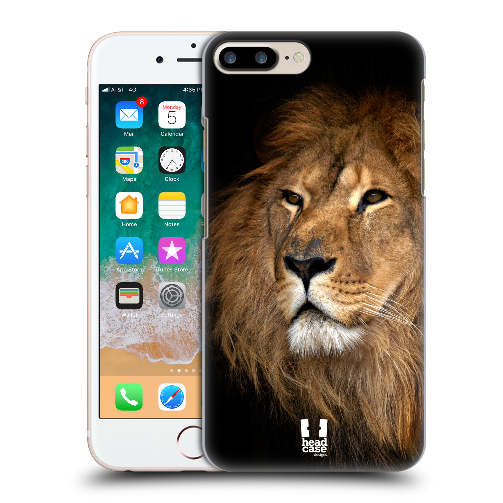 Zadní obal pro mobil Apple Iphone 7+ /  8+ - HEAD CASE - Svět zvířat král zvířat Lev