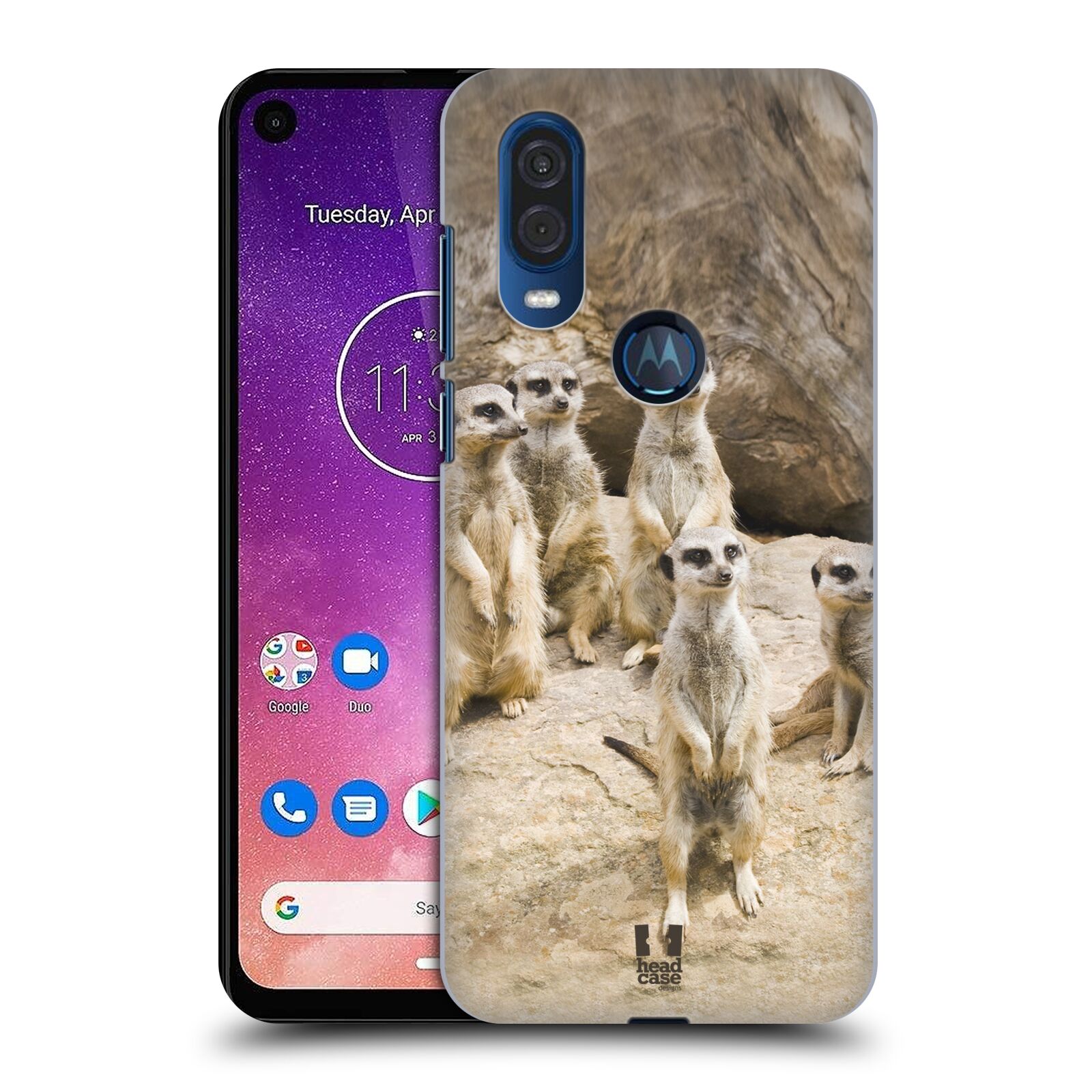 Zadní obal pro mobil Motorola One Vision - HEAD CASE - Svět zvířat roztomilé surikaty