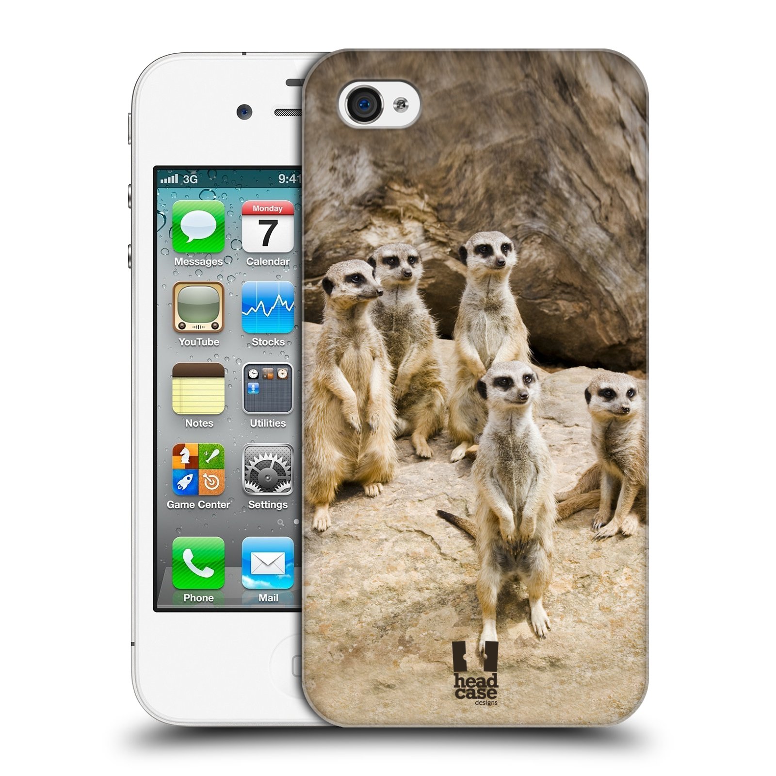 Zadní obal pro mobil Apple Iphone 4/4S - HEAD CASE - Svět zvířat roztomilé surikaty
