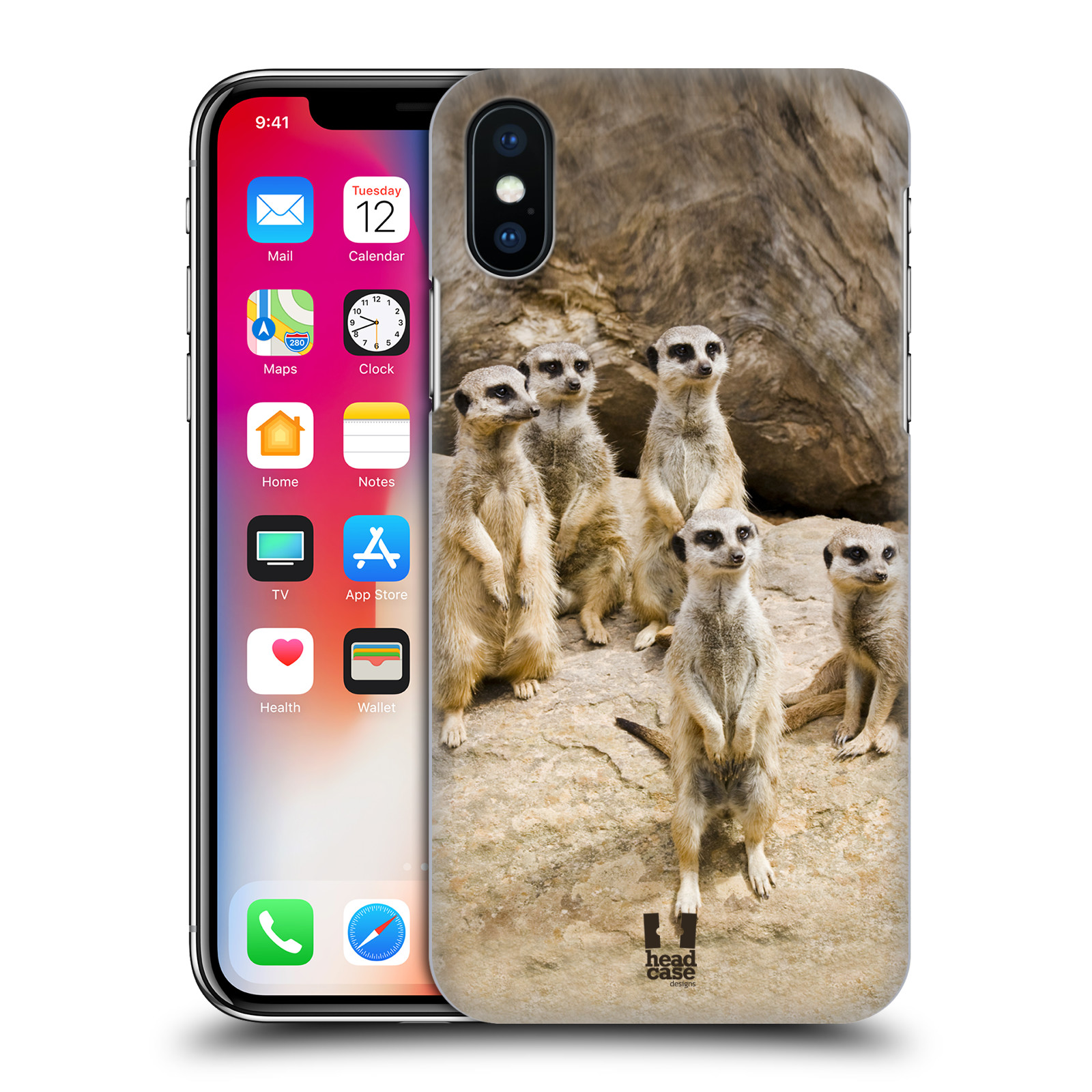 HEAD CASE plastový obal na mobil Apple Iphone X / XS vzor Divočina, Divoký život a zvířata foto SURIKATA