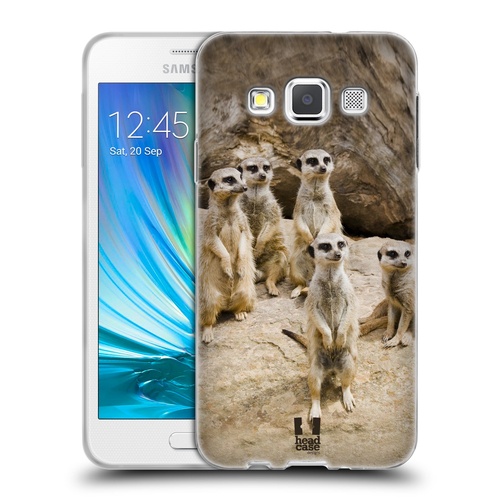 HEAD CASE silikonový obal na mobil Samsung Galaxy A3 vzor Divočina, Divoký život a zvířata foto SURIKATA