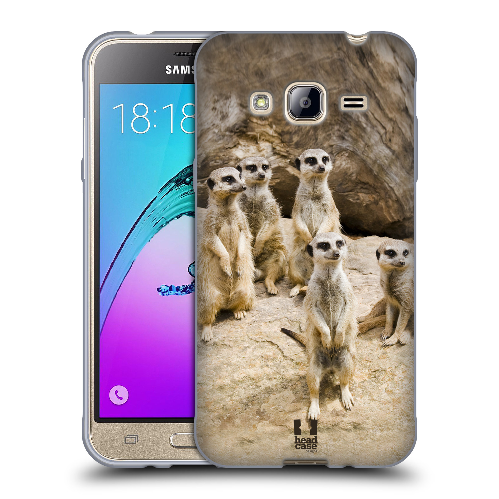HEAD CASE silikonový obal na mobil Samsung Galaxy J3, J3 2016 vzor Divočina, Divoký život a zvířata foto SURIKATA
