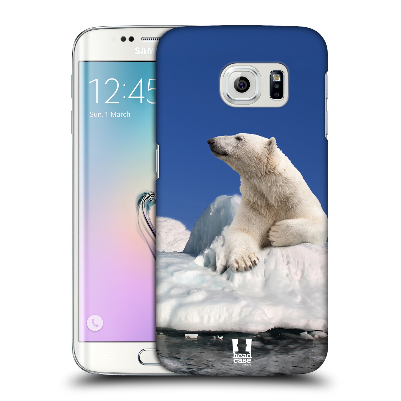 HEAD CASE plastový obal na mobil SAMSUNG Galaxy S6 EDGE (G9250, G925, G925F) vzor Divočina, Divoký život a zvířata foto LEDNÍ MEDVĚD NA LEDOVCI A NEBE MODRÁ