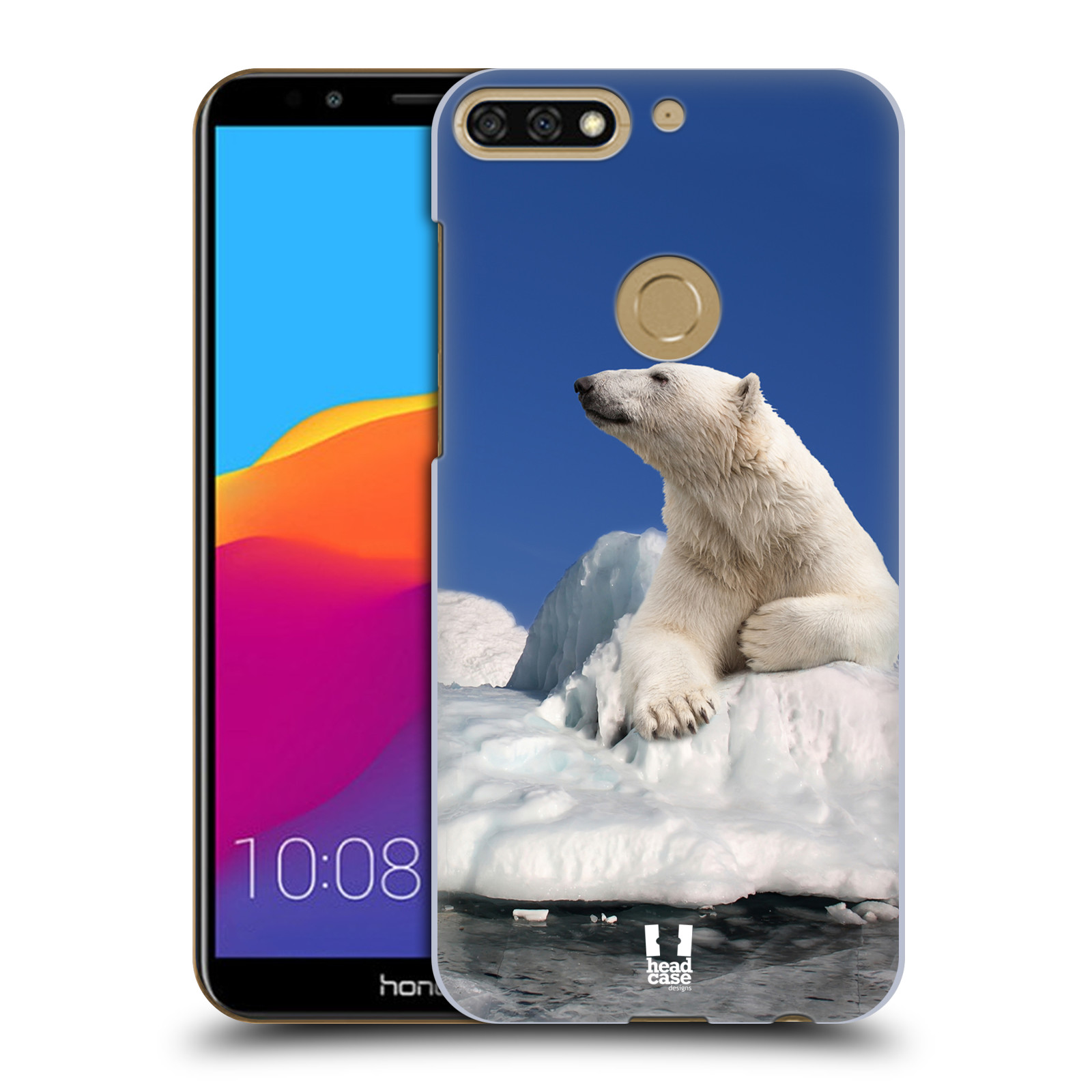 HEAD CASE plastový obal na mobil Honor 7c vzor Divočina, Divoký život a zvířata foto LEDNÍ MEDVĚD NA LEDOVCI A NEBE MODRÁ