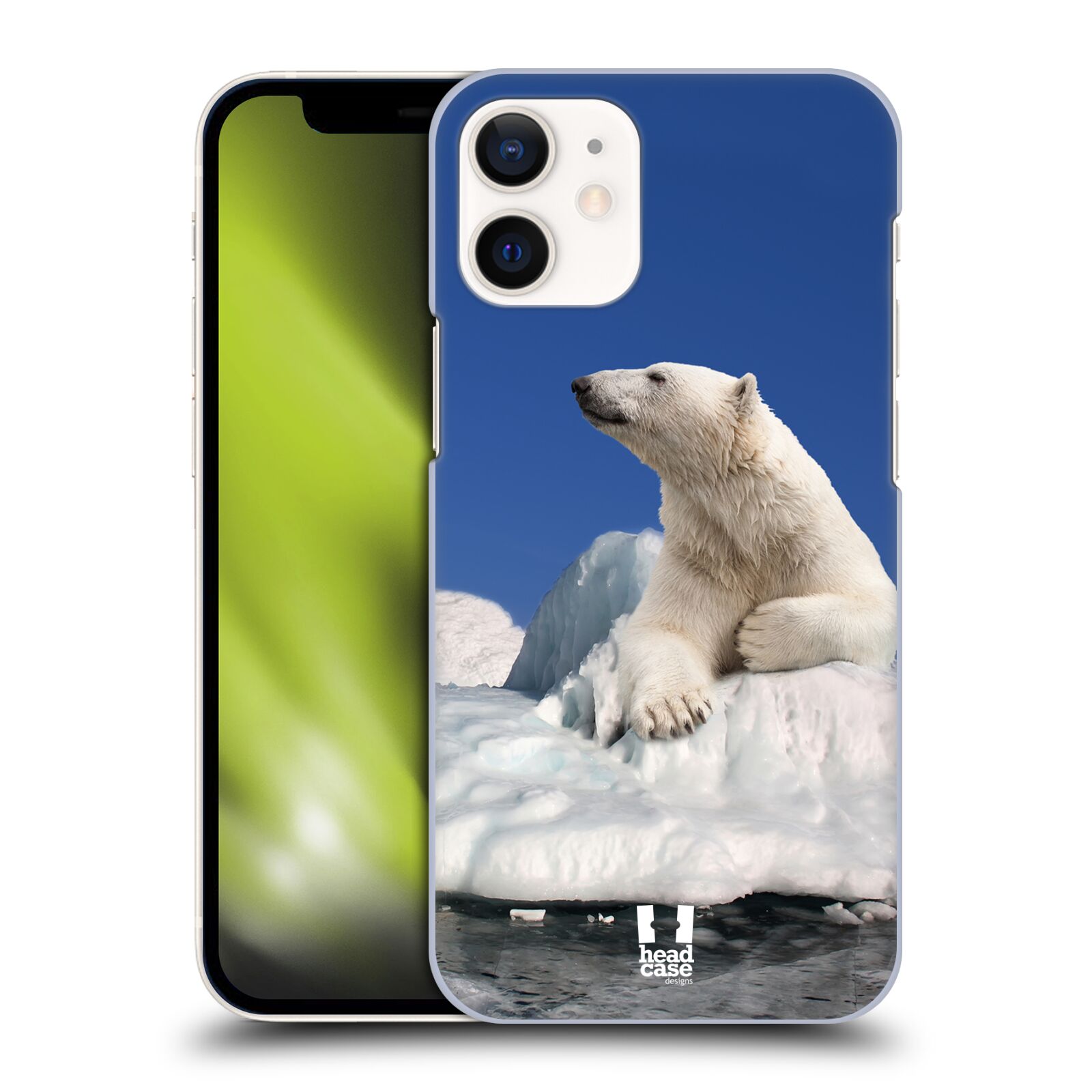 Plastový obal na mobil Apple Iphone 12 MINI vzor Divočina, Divoký život a zvířata foto LEDNÍ MEDVĚD NA LEDOVCI A NEBE MODRÁ