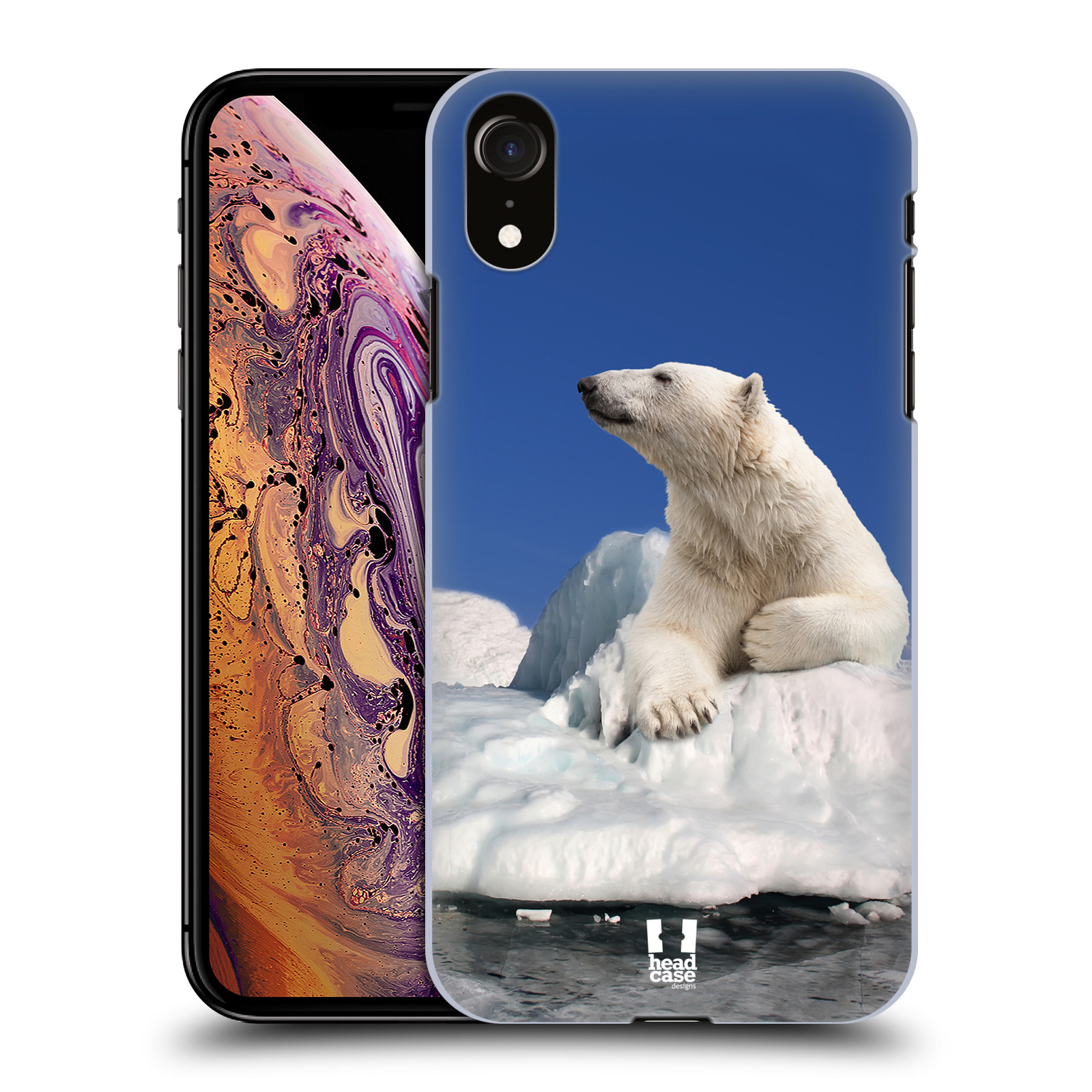 HEAD CASE plastový obal na mobil Apple Iphone XR vzor Divočina, Divoký život a zvířata foto LEDNÍ MEDVĚD NA LEDOVCI A NEBE MODRÁ