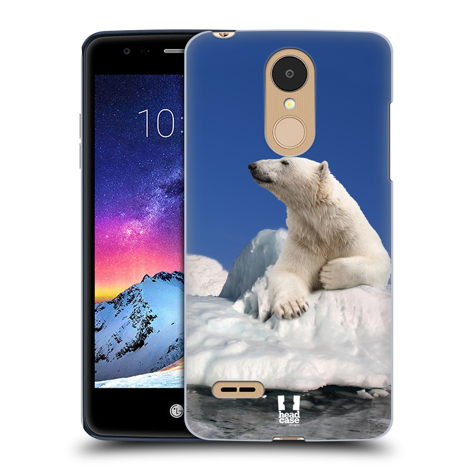 HEAD CASE plastový obal na mobil LG K9 / K8 2018 vzor Divočina, Divoký život a zvířata foto LEDNÍ MEDVĚD NA LEDOVCI A NEBE MODRÁ