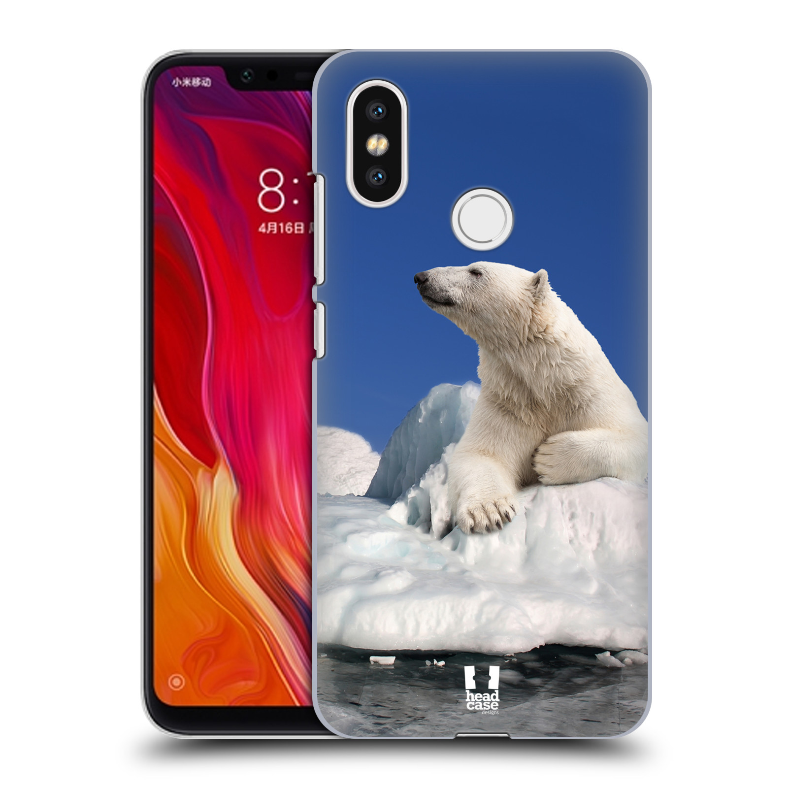 HEAD CASE plastový obal na mobil Xiaomi Mi 8 vzor Divočina, Divoký život a zvířata foto LEDNÍ MEDVĚD NA LEDOVCI A NEBE MODRÁ