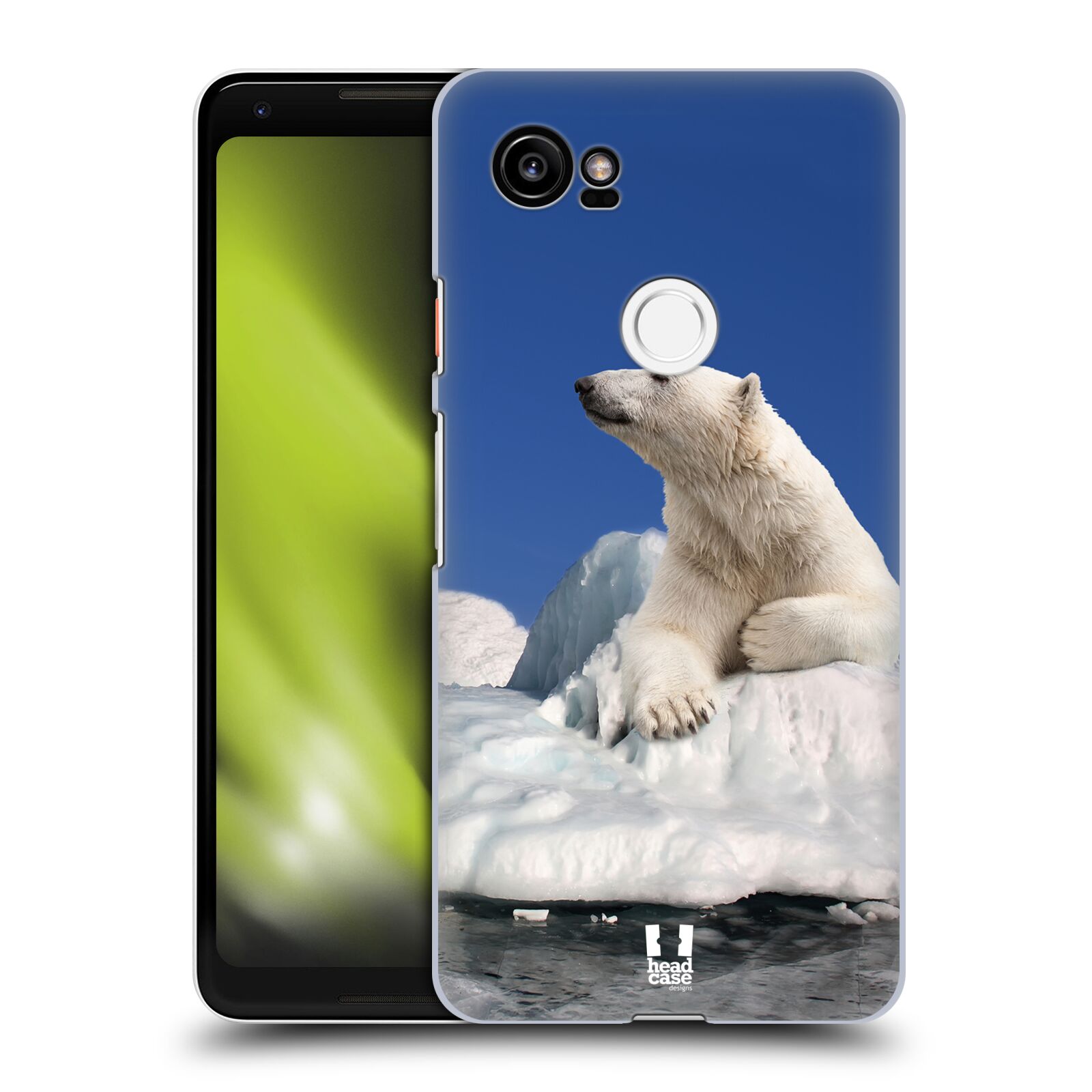 HEAD CASE plastový obal na mobil Google Pixel 2 XL vzor Divočina, Divoký život a zvířata foto LEDNÍ MEDVĚD NA LEDOVCI A NEBE MODRÁ