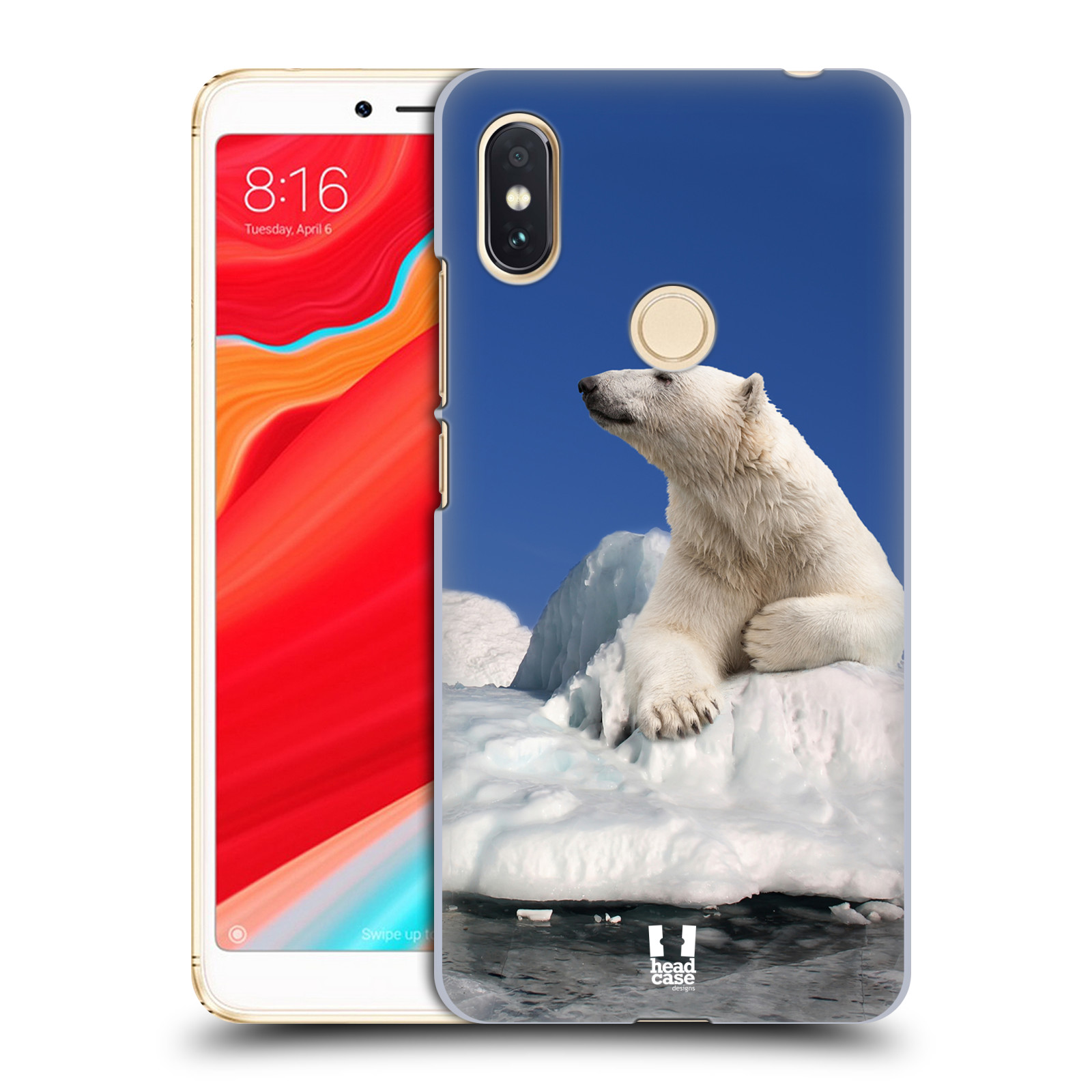 HEAD CASE plastový obal na mobil Xiaomi Redmi S2 vzor Divočina, Divoký život a zvířata foto LEDNÍ MEDVĚD NA LEDOVCI A NEBE MODRÁ