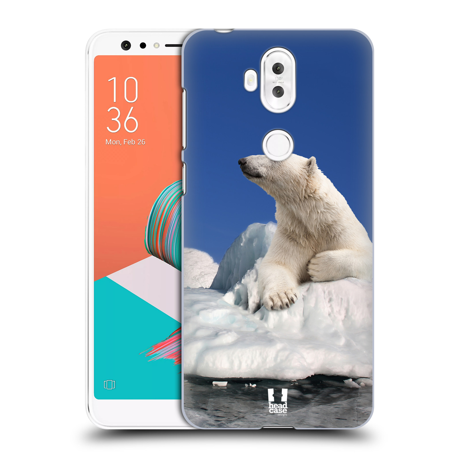 HEAD CASE plastový obal na mobil Asus Zenfone 5 LITE ZC600KL vzor Divočina, Divoký život a zvířata foto LEDNÍ MEDVĚD NA LEDOVCI A NEBE MODRÁ