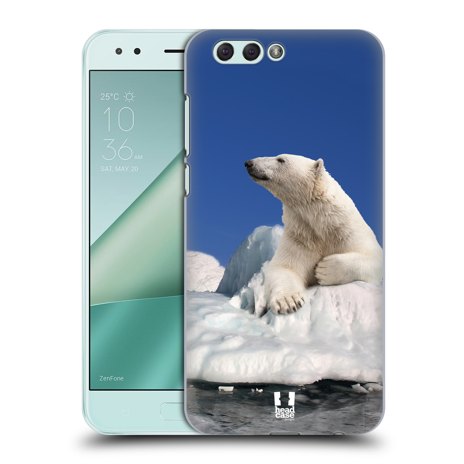 HEAD CASE plastový obal na mobil Asus Zenfone 4 ZE554KL vzor Divočina, Divoký život a zvířata foto LEDNÍ MEDVĚD NA LEDOVCI A NEBE MODRÁ
