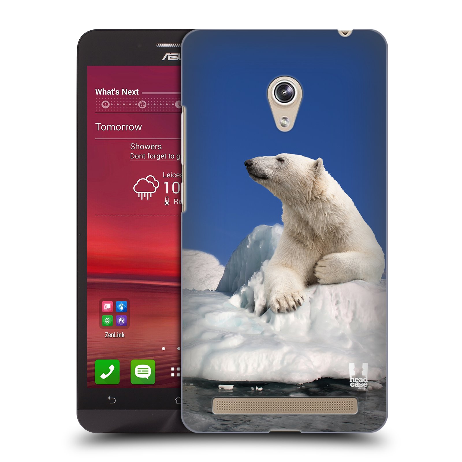HEAD CASE plastový obal na mobil Asus Zenfone 6 vzor Divočina, Divoký život a zvířata foto LEDNÍ MEDVĚD NA LEDOVCI A NEBE MODRÁ