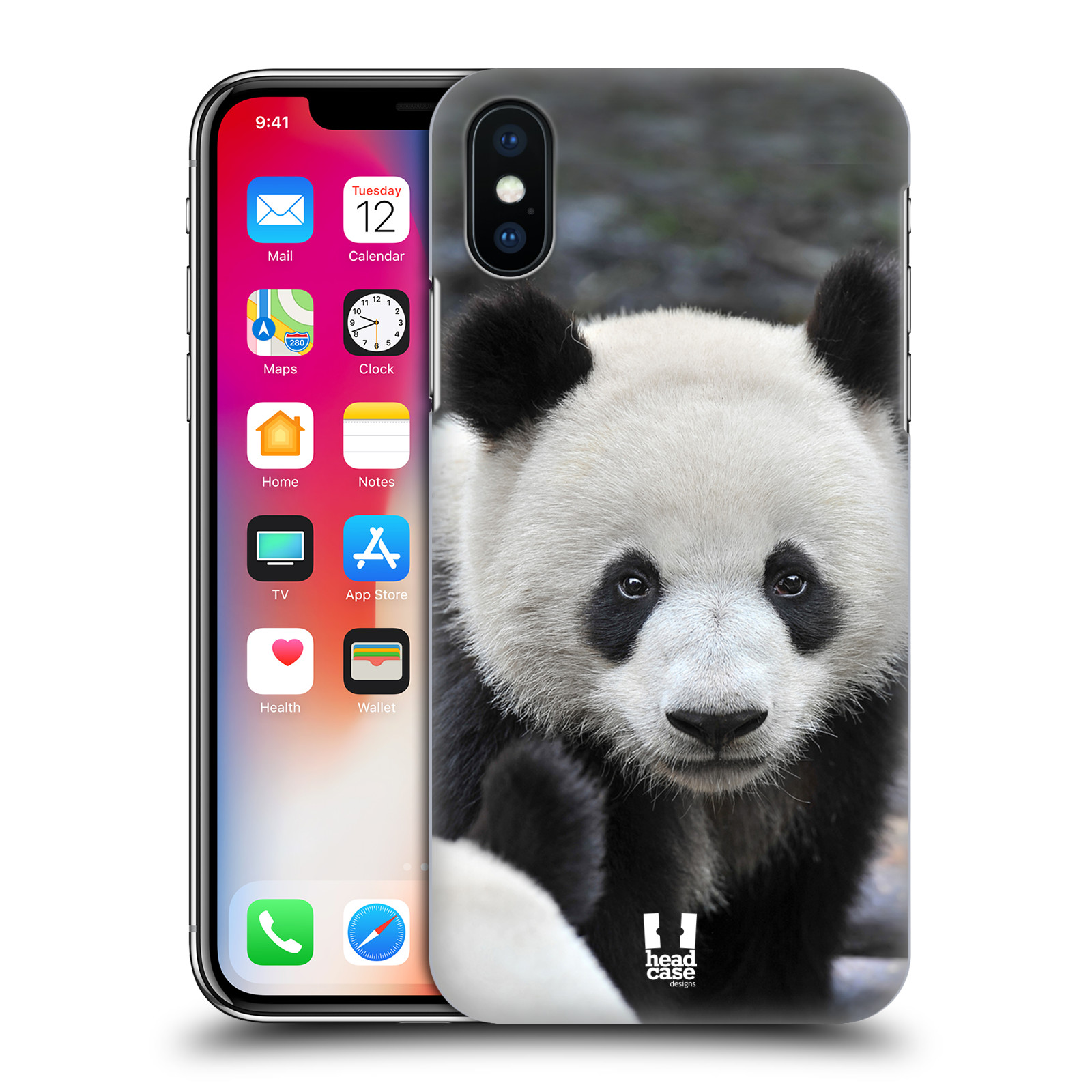 HEAD CASE plastový obal na mobil Apple Iphone X / XS vzor Divočina, Divoký život a zvířata foto MEDVĚD PANDA