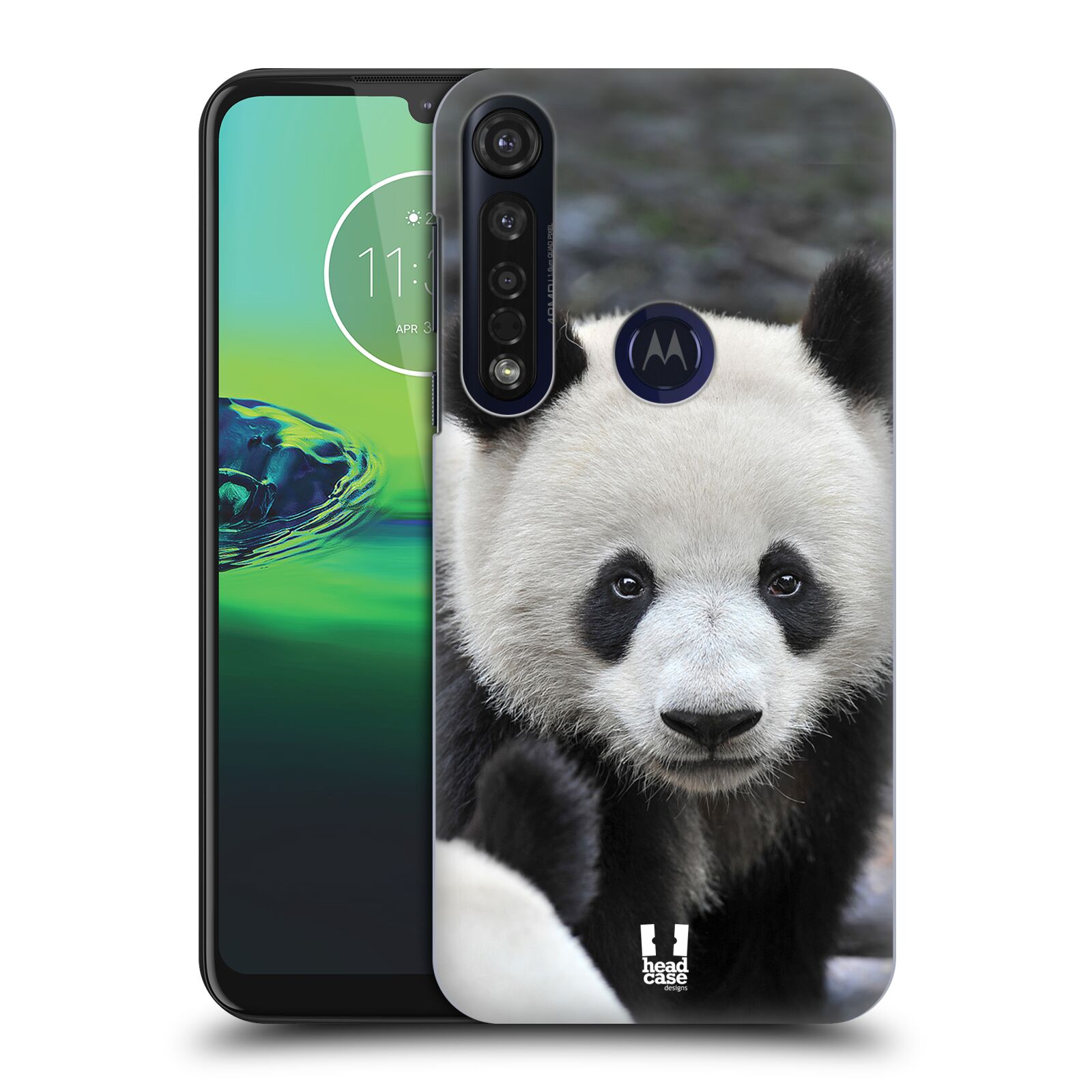 Pouzdro na mobil Motorola Moto G8 PLUS - HEAD CASE - vzor Divočina, Divoký život a zvířata foto MEDVĚD PANDA