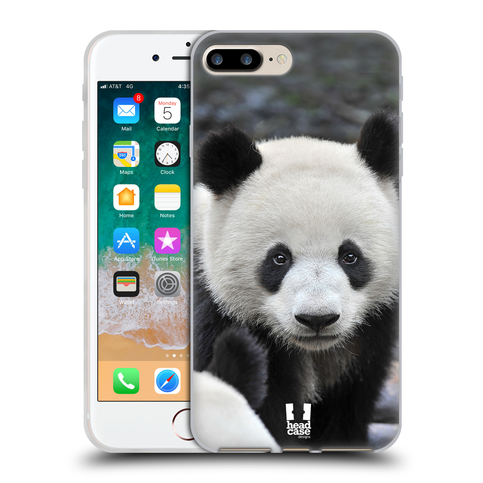 HEAD CASE silikonový obal na mobil Apple Iphone 7 PLUS vzor Divočina, Divoký život a zvířata foto MEDVĚD PANDA