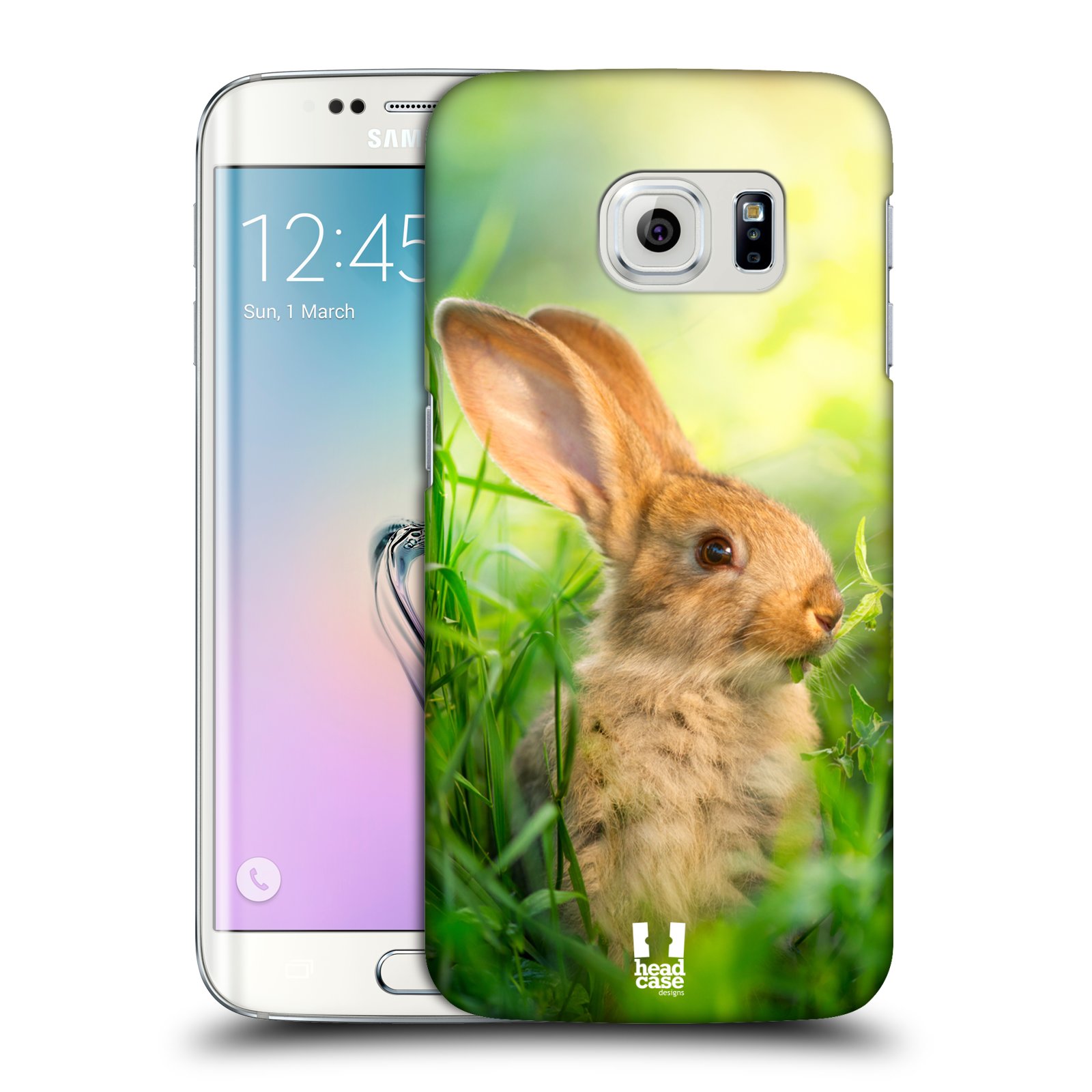 HEAD CASE plastový obal na mobil SAMSUNG Galaxy S6 EDGE (G9250, G925, G925F) vzor Divočina, Divoký život a zvířata foto ZAJÍČEK V TRÁVĚ ZELENÁ