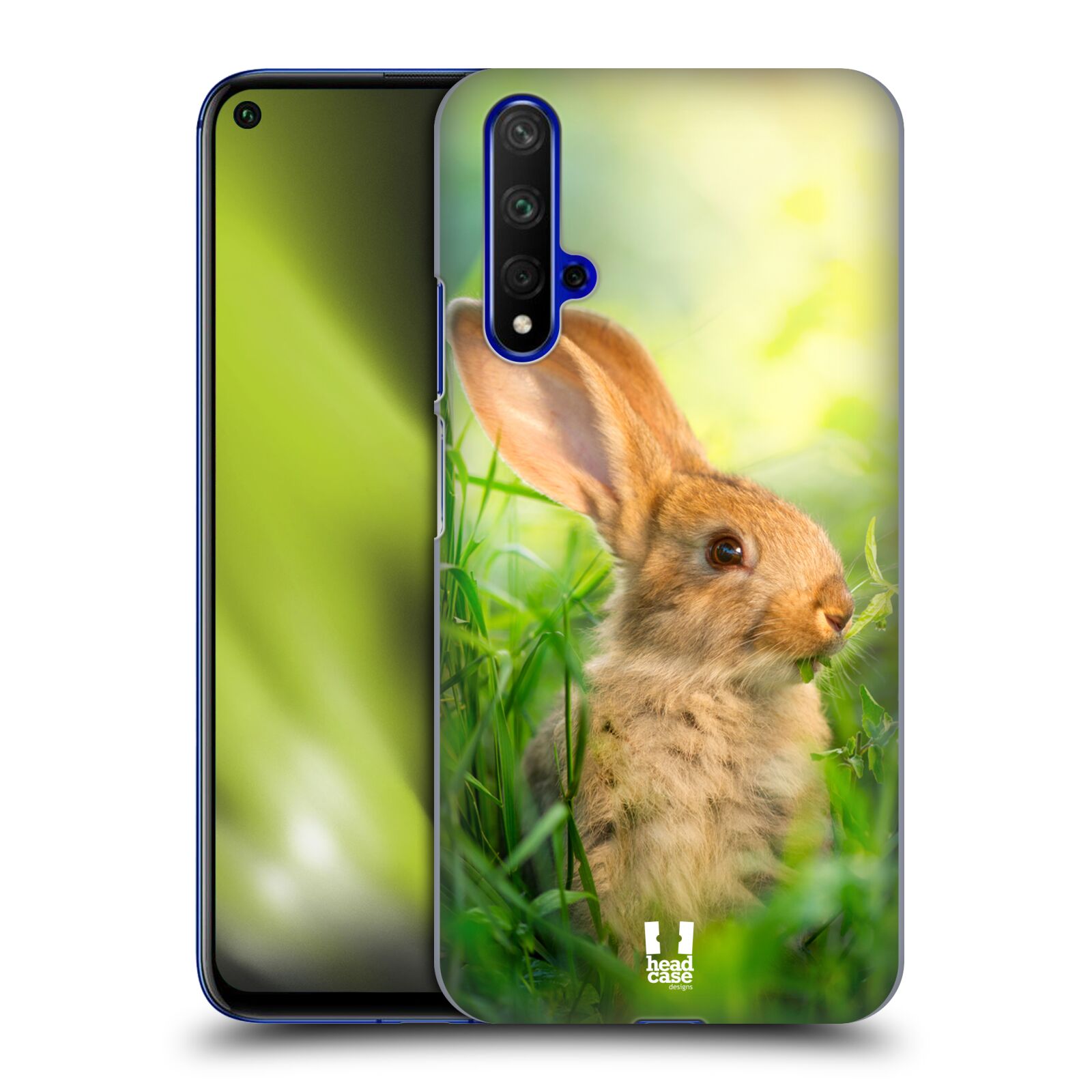Pouzdro na mobil Honor 20 - HEAD CASE - vzor Divočina, Divoký život a zvířata foto ZAJÍČEK V TRÁVĚ ZELENÁ