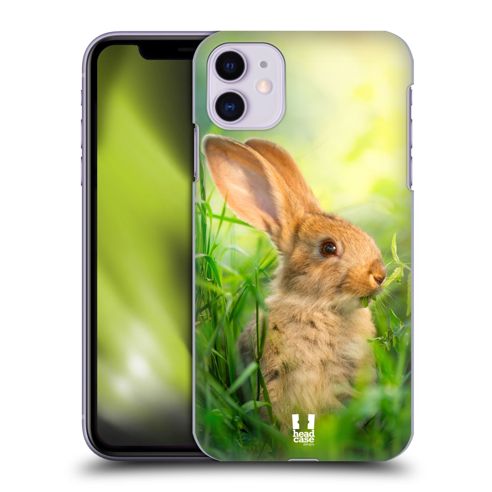 Pouzdro na mobil Apple Iphone 11 - HEAD CASE - vzor Divočina, Divoký život a zvířata foto ZAJÍČEK V TRÁVĚ ZELENÁ