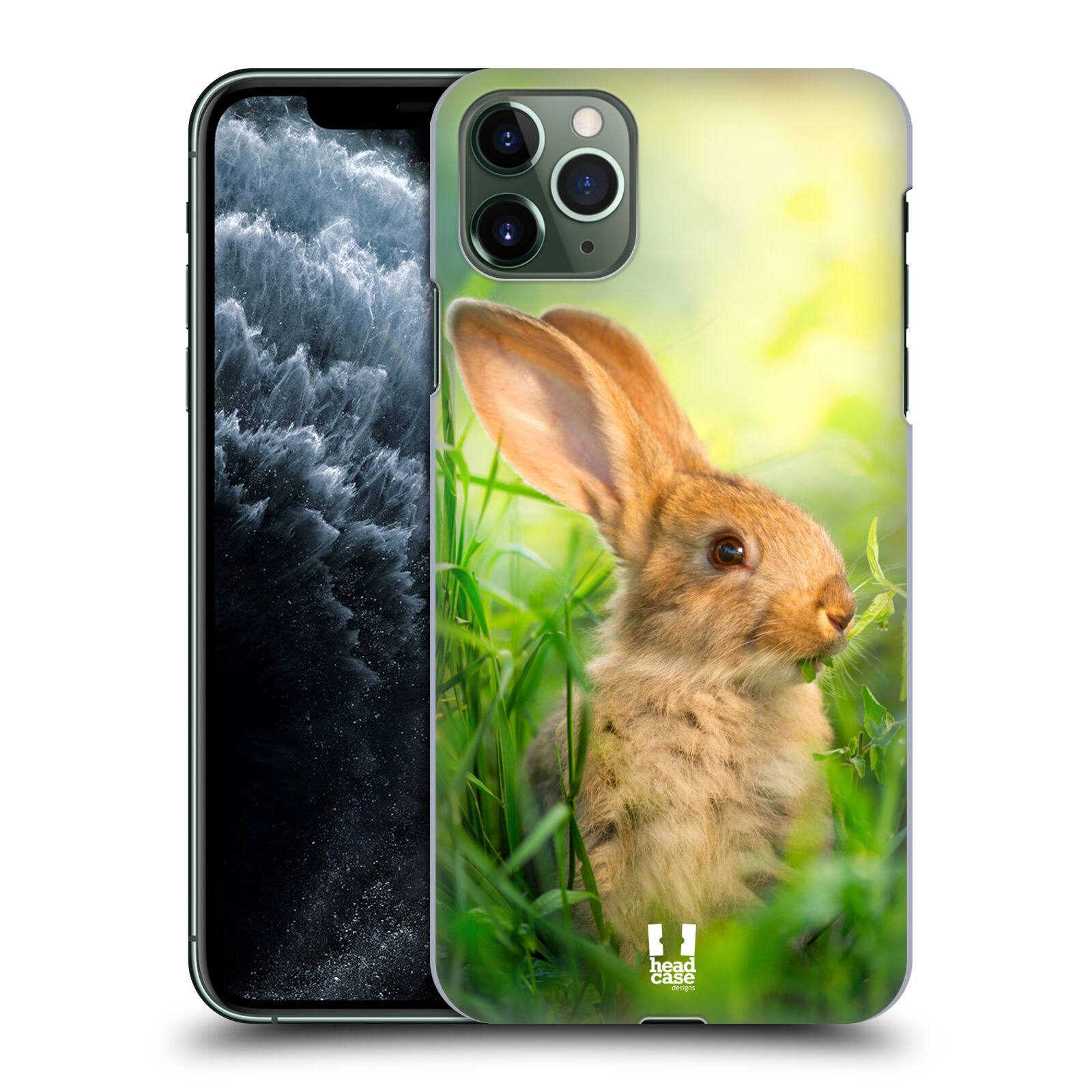 Pouzdro na mobil Apple Iphone 11 PRO MAX - HEAD CASE - vzor Divočina, Divoký život a zvířata foto ZAJÍČEK V TRÁVĚ ZELENÁ