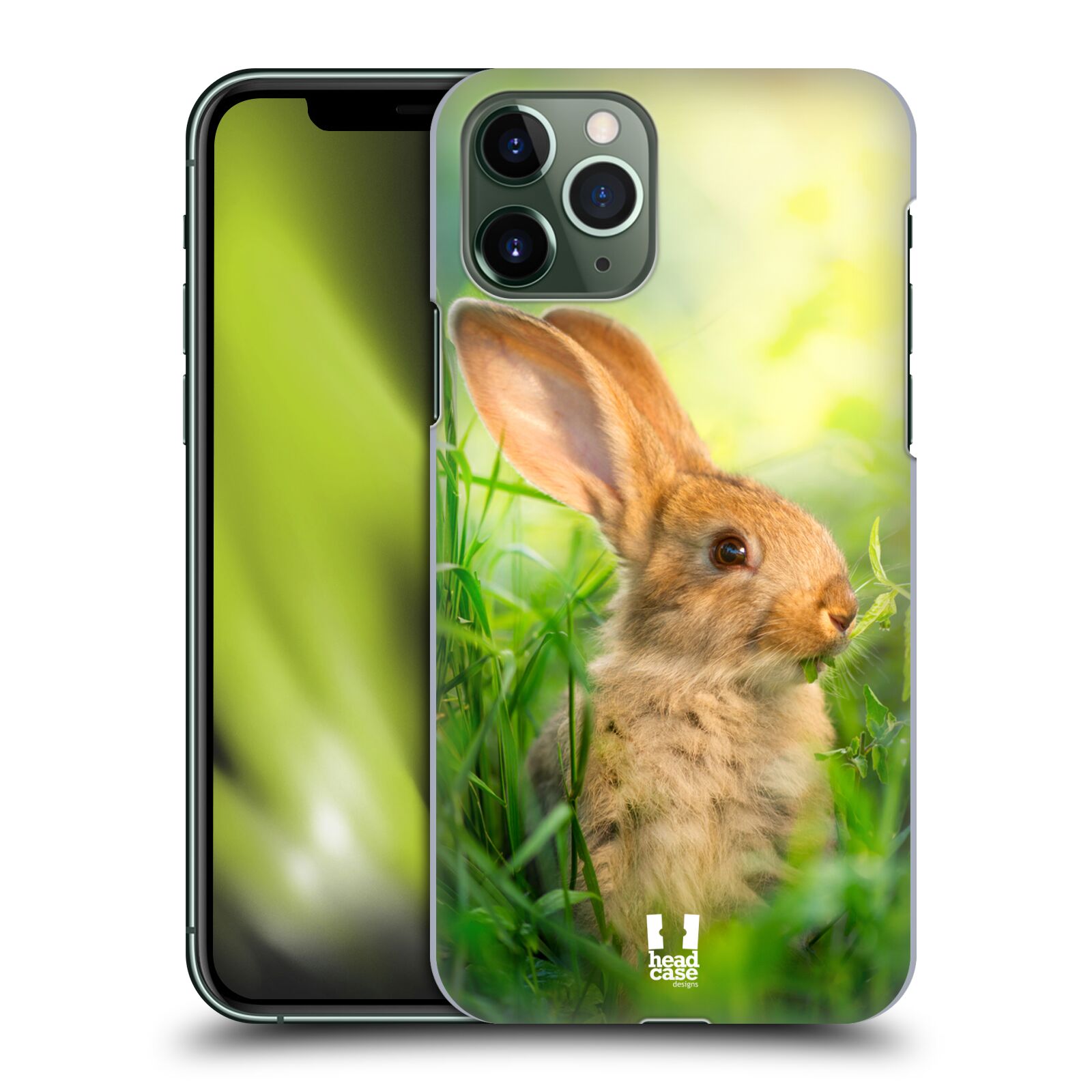 Pouzdro na mobil Apple Iphone 11 PRO - HEAD CASE - vzor Divočina, Divoký život a zvířata foto ZAJÍČEK V TRÁVĚ ZELENÁ