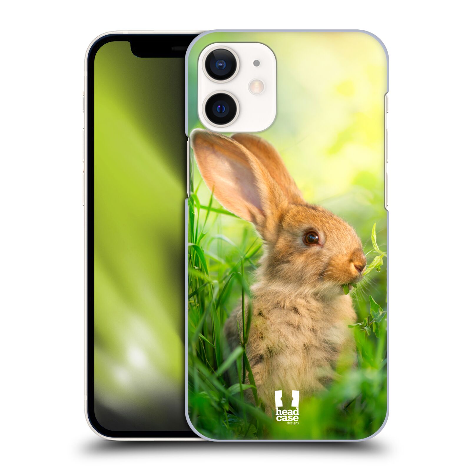 Plastový obal na mobil Apple Iphone 12 MINI vzor Divočina, Divoký život a zvířata foto ZAJÍČEK V TRÁVĚ ZELENÁ