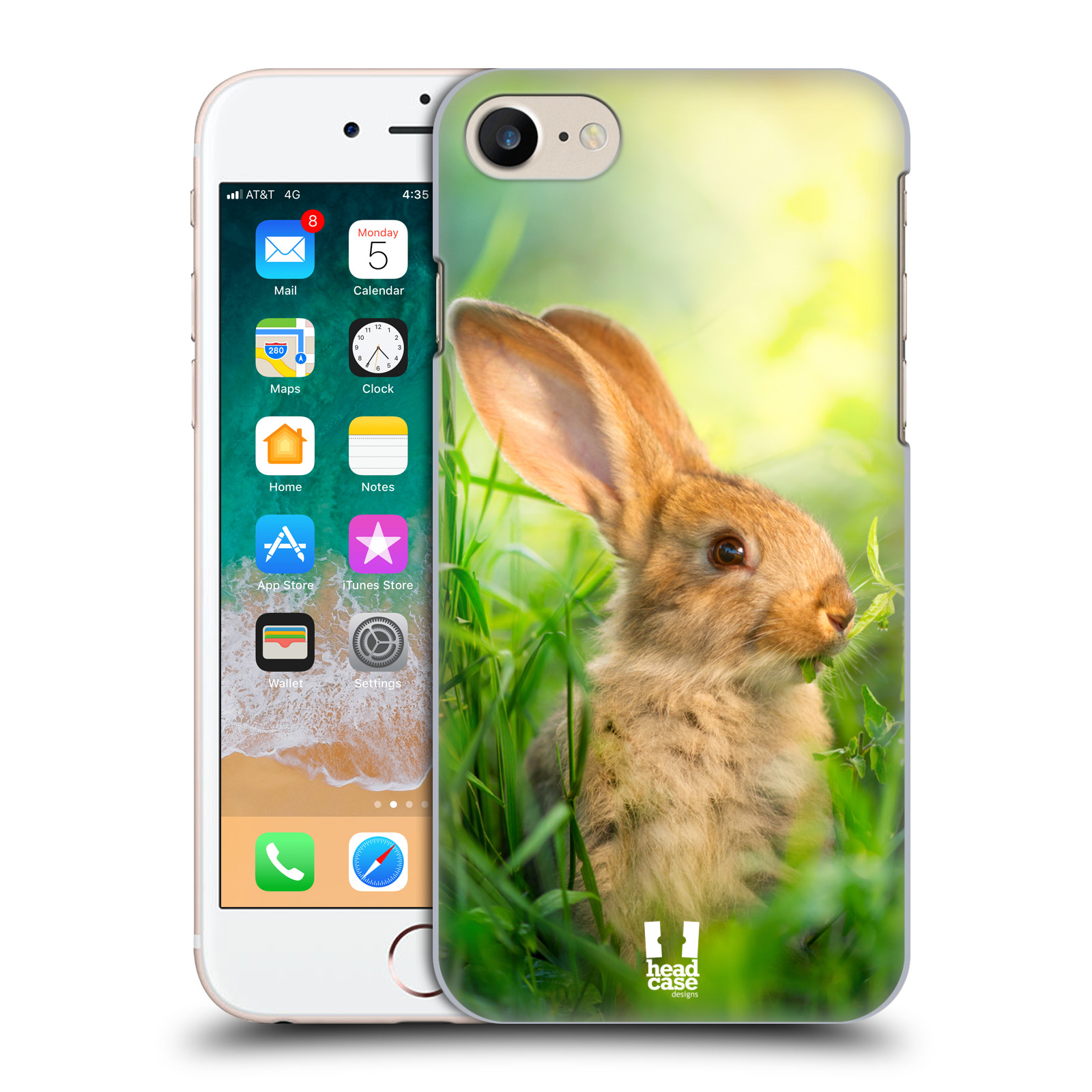 HEAD CASE plastový obal na mobil Apple Iphone 7 vzor Divočina, Divoký život a zvířata foto ZAJÍČEK V TRÁVĚ ZELENÁ