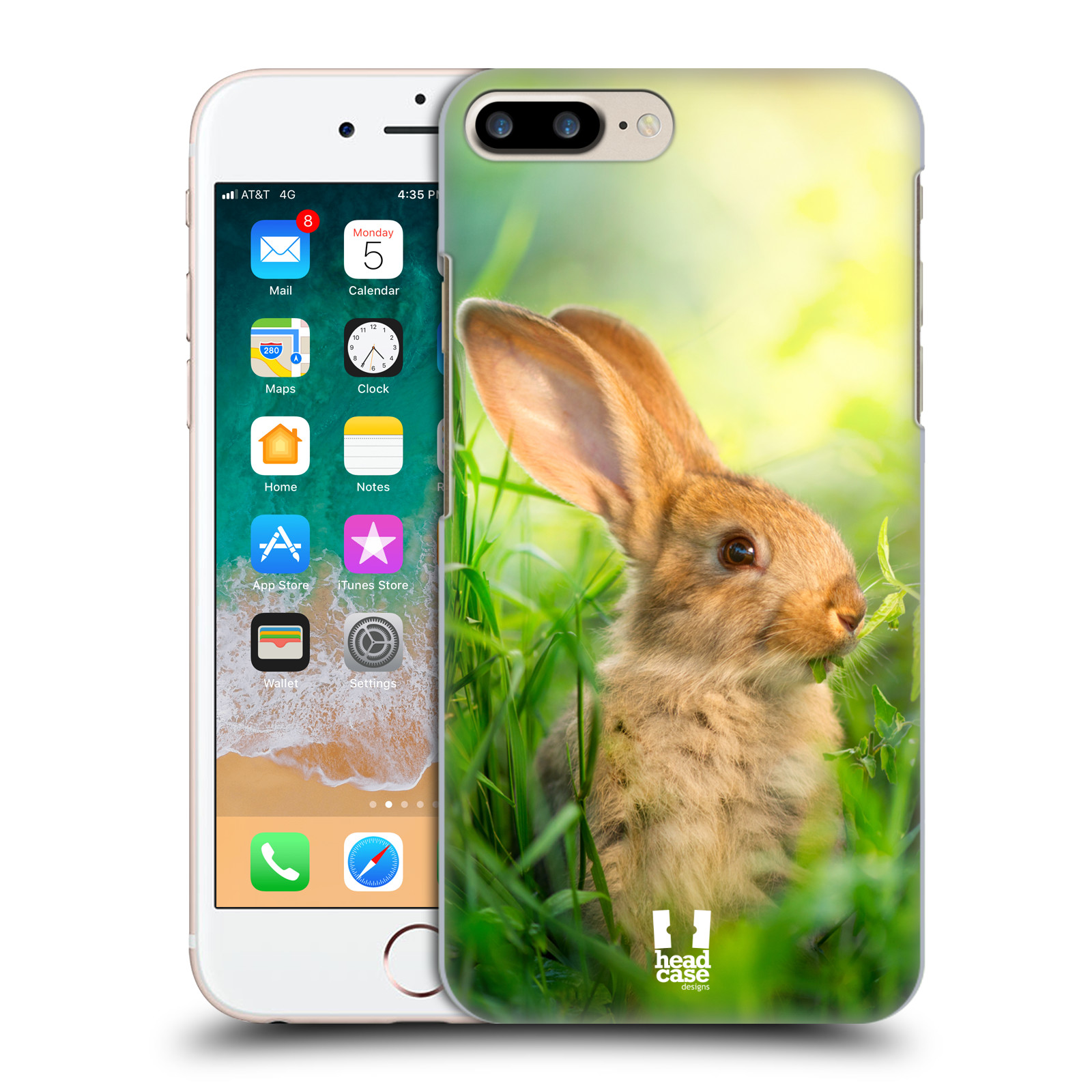 HEAD CASE plastový obal na mobil Apple Iphone 7 PLUS vzor Divočina, Divoký život a zvířata foto ZAJÍČEK V TRÁVĚ ZELENÁ
