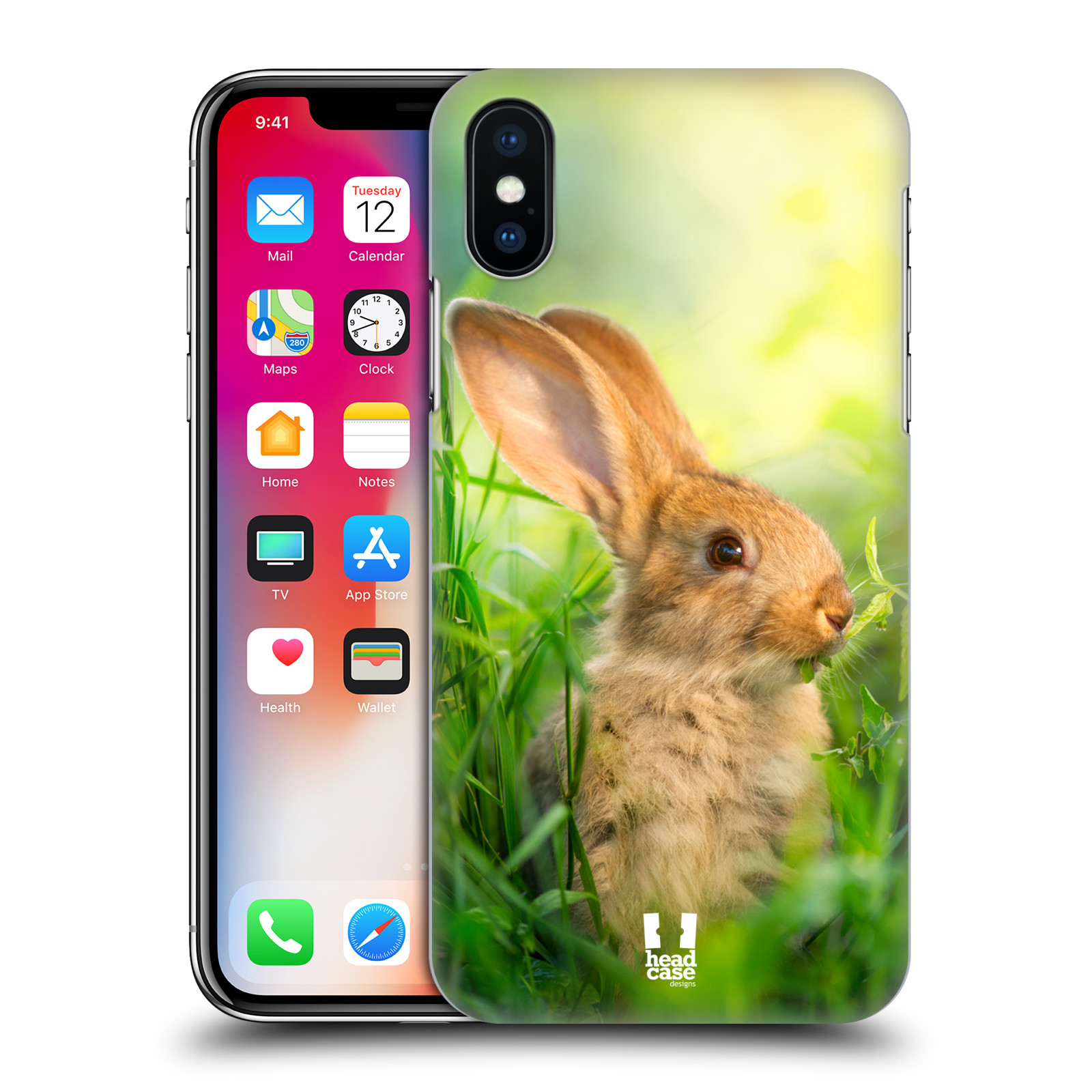 HEAD CASE plastový obal na mobil Apple Iphone X / XS vzor Divočina, Divoký život a zvířata foto ZAJÍČEK V TRÁVĚ ZELENÁ