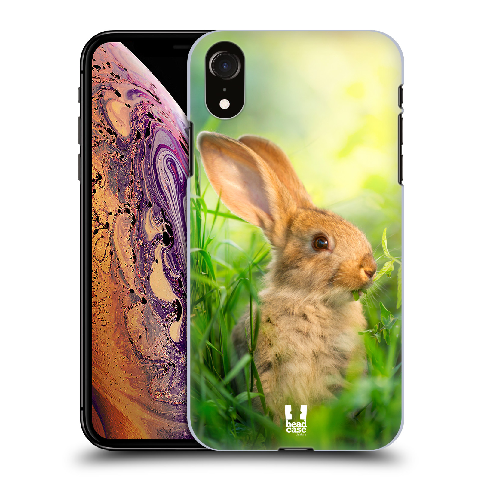 HEAD CASE plastový obal na mobil Apple Iphone XR vzor Divočina, Divoký život a zvířata foto ZAJÍČEK V TRÁVĚ ZELENÁ