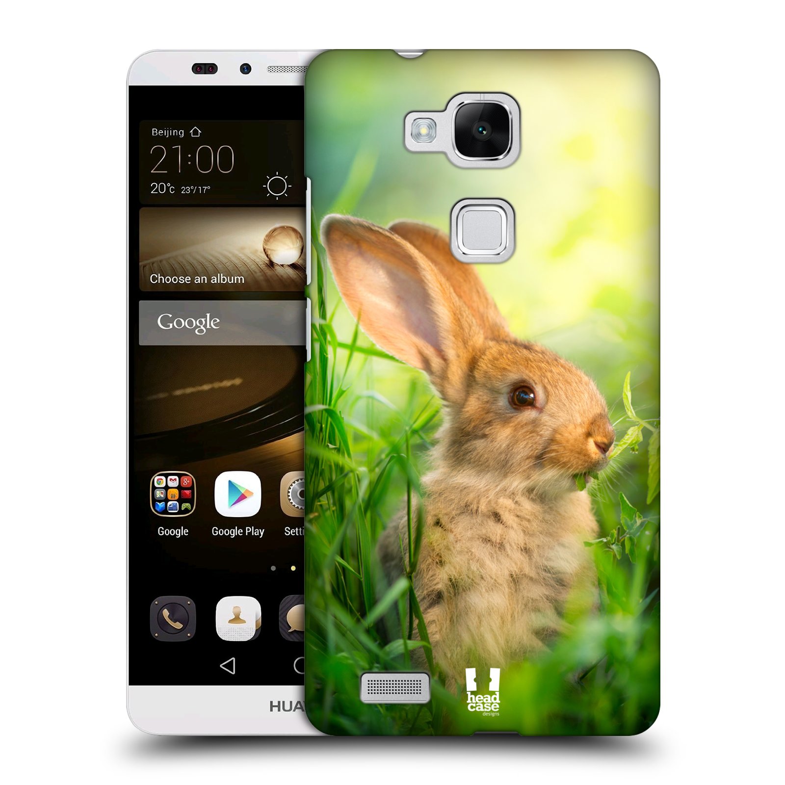 HEAD CASE plastový obal na mobil Huawei Mate 7 vzor Divočina, Divoký život a zvířata foto ZAJÍČEK V TRÁVĚ ZELENÁ
