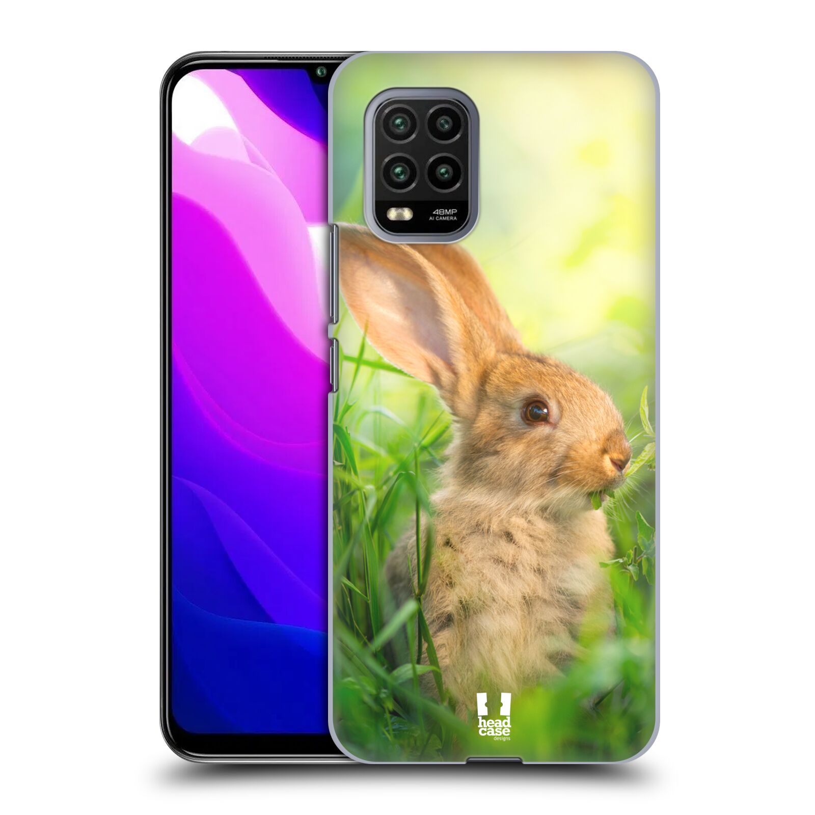 Zadní kryt, obal na mobil Xiaomi Mi 10 LITE vzor Divočina, Divoký život a zvířata foto ZAJÍČEK V TRÁVĚ ZELENÁ