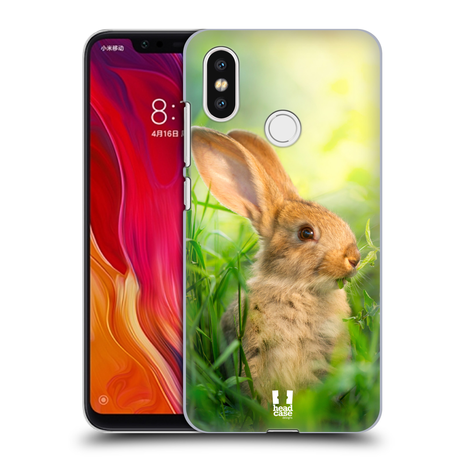 HEAD CASE plastový obal na mobil Xiaomi Mi 8 vzor Divočina, Divoký život a zvířata foto ZAJÍČEK V TRÁVĚ ZELENÁ