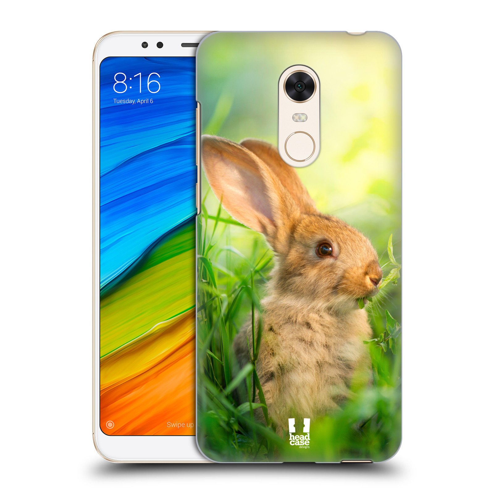 HEAD CASE plastový obal na mobil Xiaomi Redmi 5 PLUS vzor Divočina, Divoký život a zvířata foto ZAJÍČEK V TRÁVĚ ZELENÁ