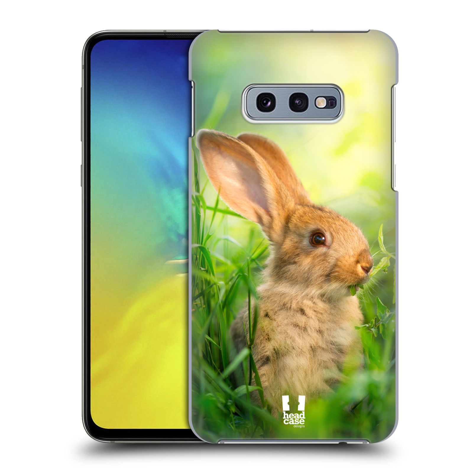 Pouzdro na mobil Samsung Galaxy S10e - HEAD CASE - vzor Divočina, Divoký život a zvířata foto ZAJÍČEK V TRÁVĚ ZELENÁ