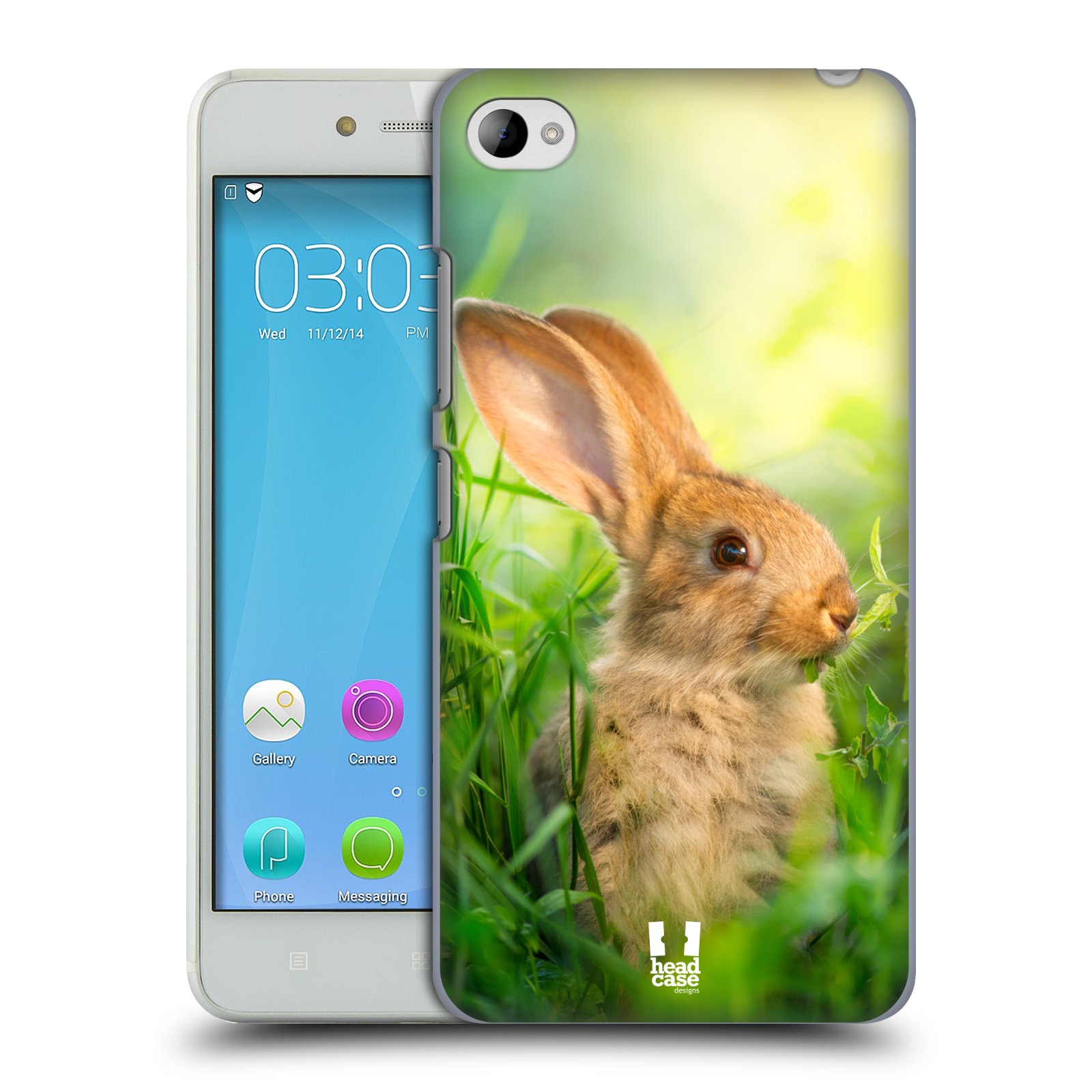 HEAD CASE pevný plastový obal na mobil LENOVO S90 vzor Divočina, Divoký život a zvířata foto ZAJÍČEK V TRÁVĚ ZELENÁ
