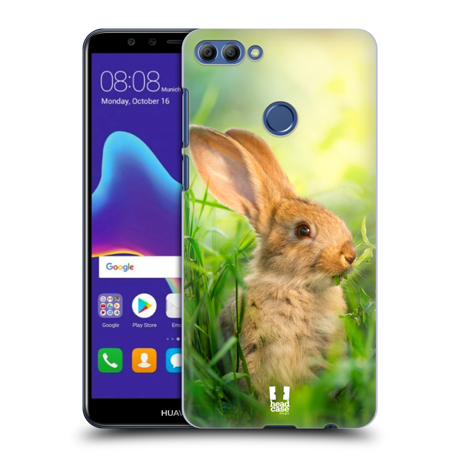 HEAD CASE plastový obal na mobil Huawei Y9 2018 vzor Divočina, Divoký život a zvířata foto ZAJÍČEK V TRÁVĚ ZELENÁ