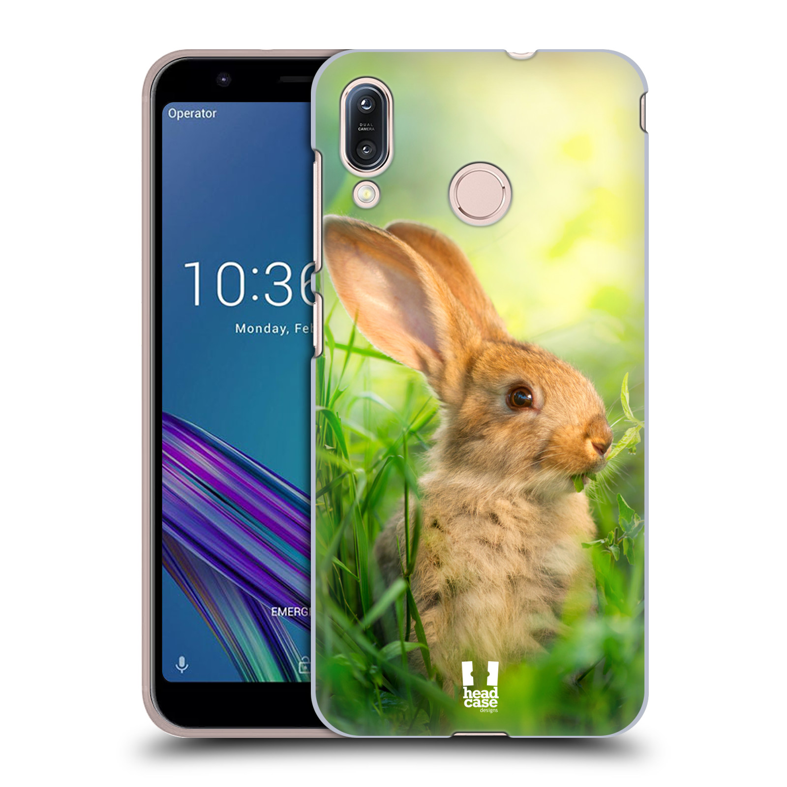Pouzdro na mobil Asus Zenfone Max M1 (ZB555KL) - HEAD CASE - vzor Divočina, Divoký život a zvířata foto ZAJÍČEK V TRÁVĚ ZELENÁ
