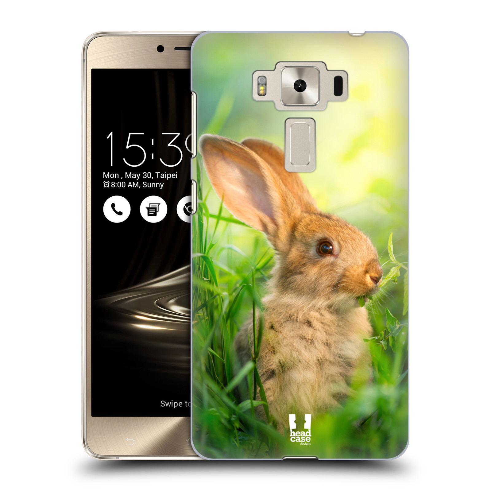 HEAD CASE plastový obal na mobil Asus Zenfone 3 DELUXE ZS550KL vzor Divočina, Divoký život a zvířata foto ZAJÍČEK V TRÁVĚ ZELENÁ