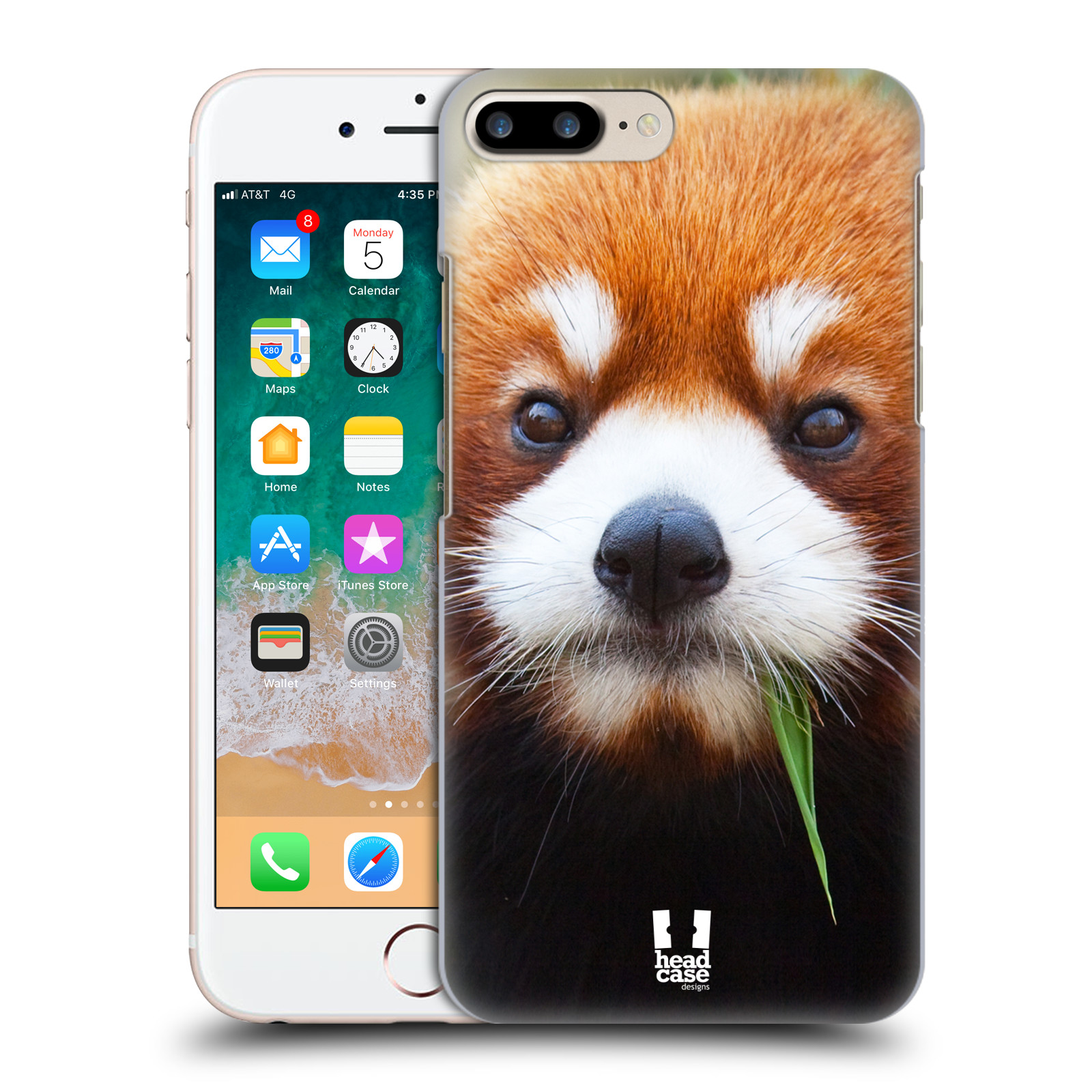 Plastové pouzdro pro mobil Apple Iphone 8 PLUS vzor Divočina, Divoký život a zvířata foto PANDA HNĚDÁ