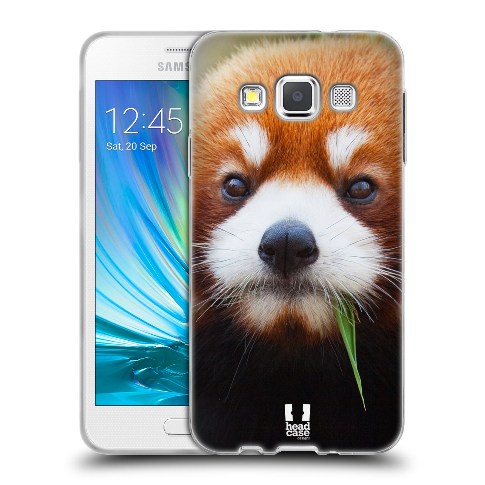 HEAD CASE silikonový obal na mobil Samsung Galaxy A3 vzor Divočina, Divoký život a zvířata foto PANDA HNĚDÁ