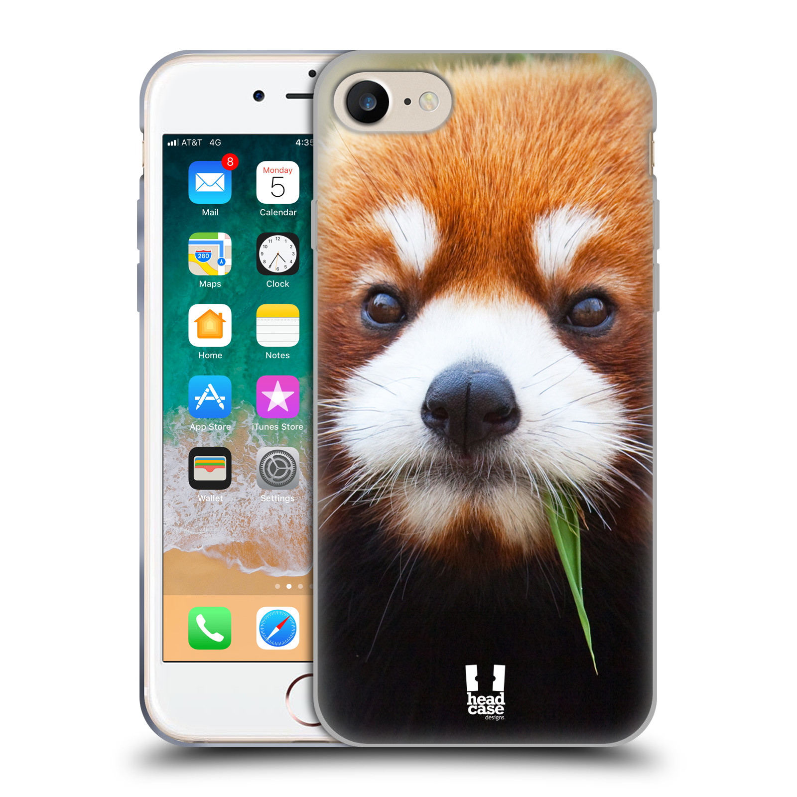HEAD CASE silikonový obal na mobil Apple Iphone 8 vzor Divočina, Divoký život a zvířata foto PANDA HNĚDÁ