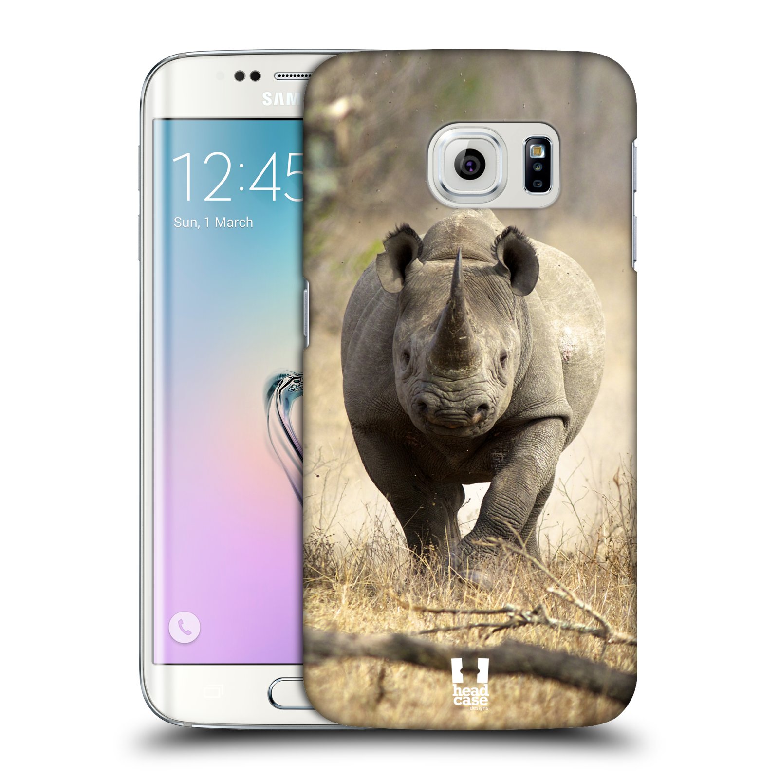HEAD CASE plastový obal na mobil SAMSUNG Galaxy S6 EDGE (G9250, G925, G925F) vzor Divočina, Divoký život a zvířata foto AFRIKA BĚŽÍCÍ NOSOROŽEC