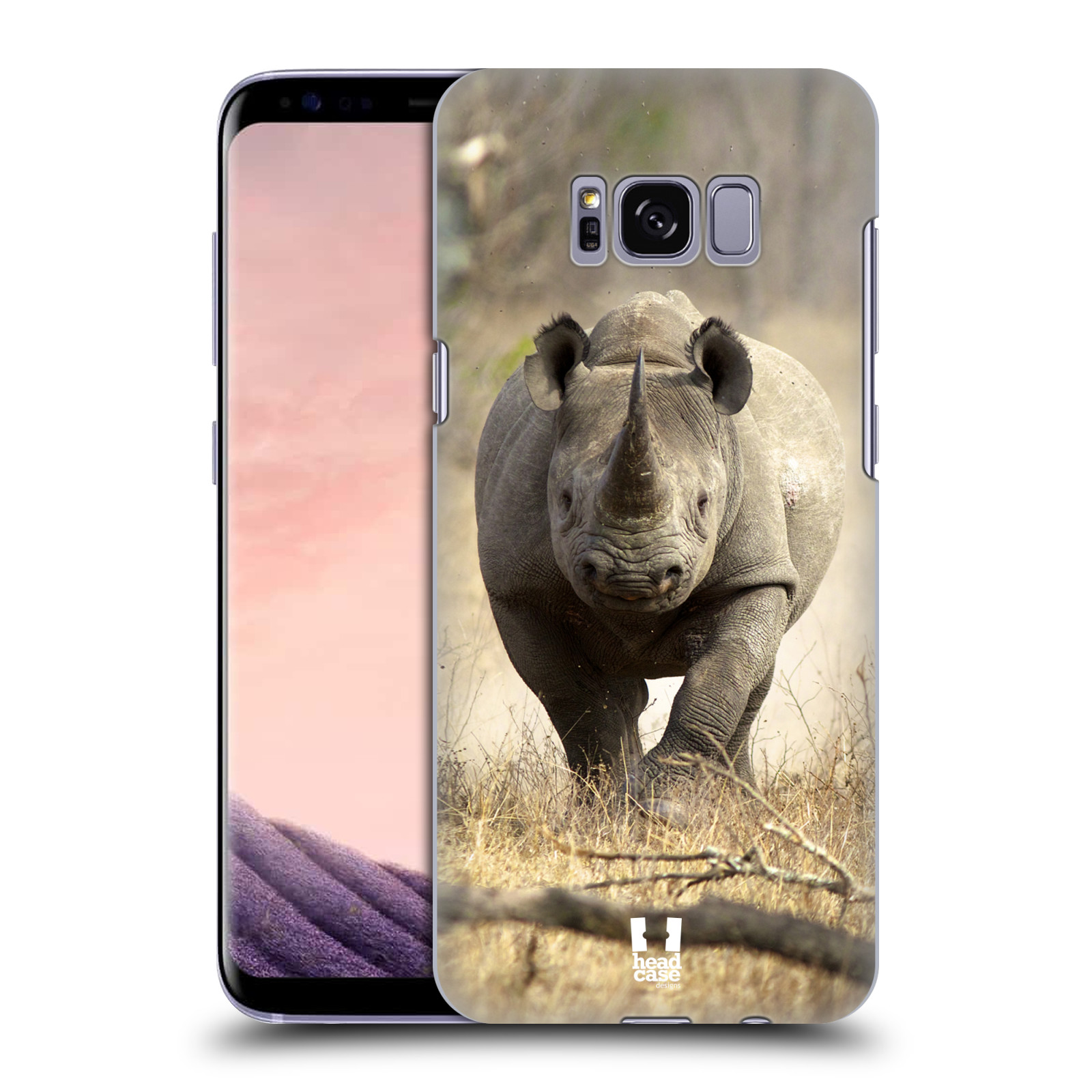 HEAD CASE plastový obal na mobil Samsung Galaxy S8 vzor Divočina, Divoký život a zvířata foto AFRIKA BĚŽÍCÍ NOSOROŽEC