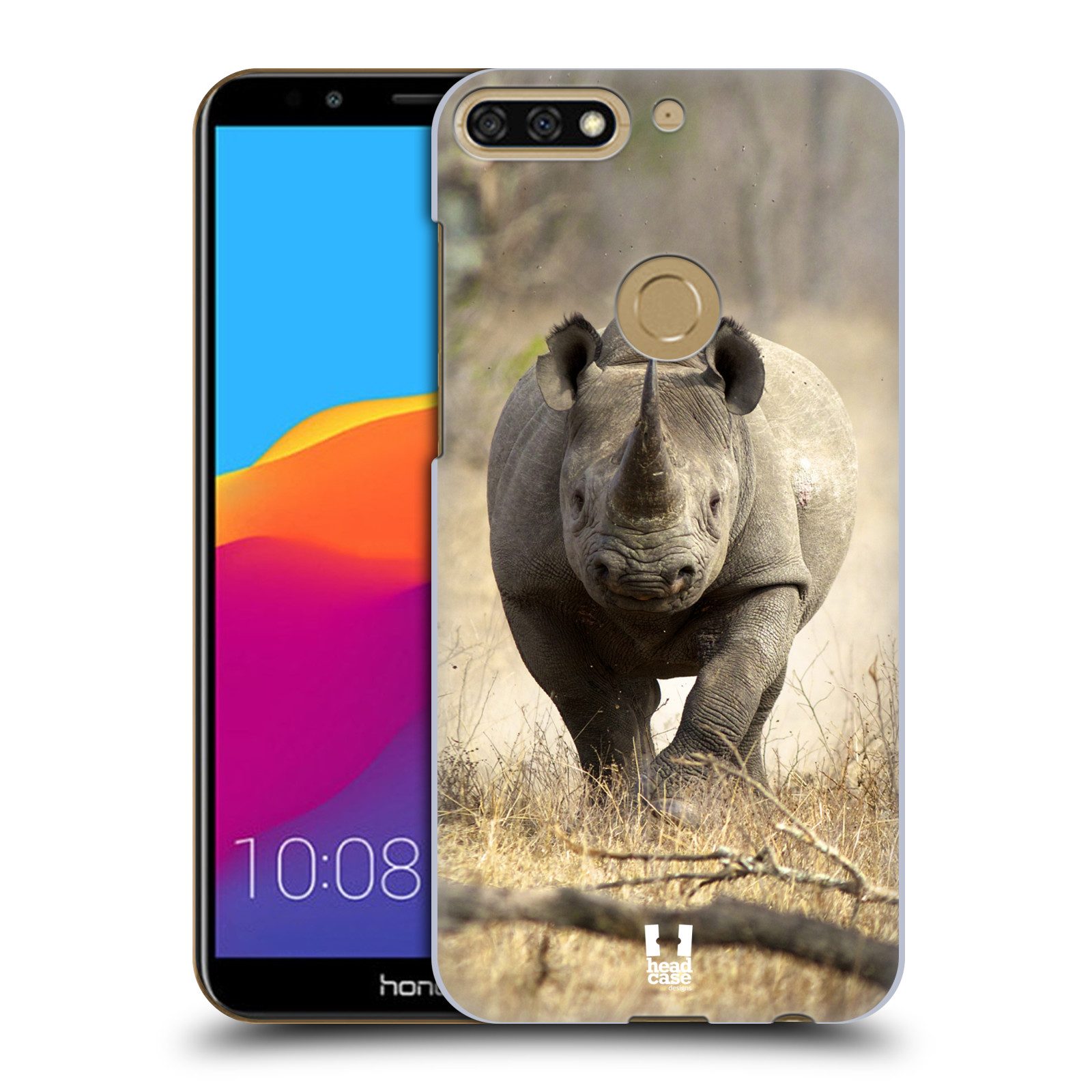 HEAD CASE plastový obal na mobil Honor 7c vzor Divočina, Divoký život a zvířata foto AFRIKA BĚŽÍCÍ NOSOROŽEC